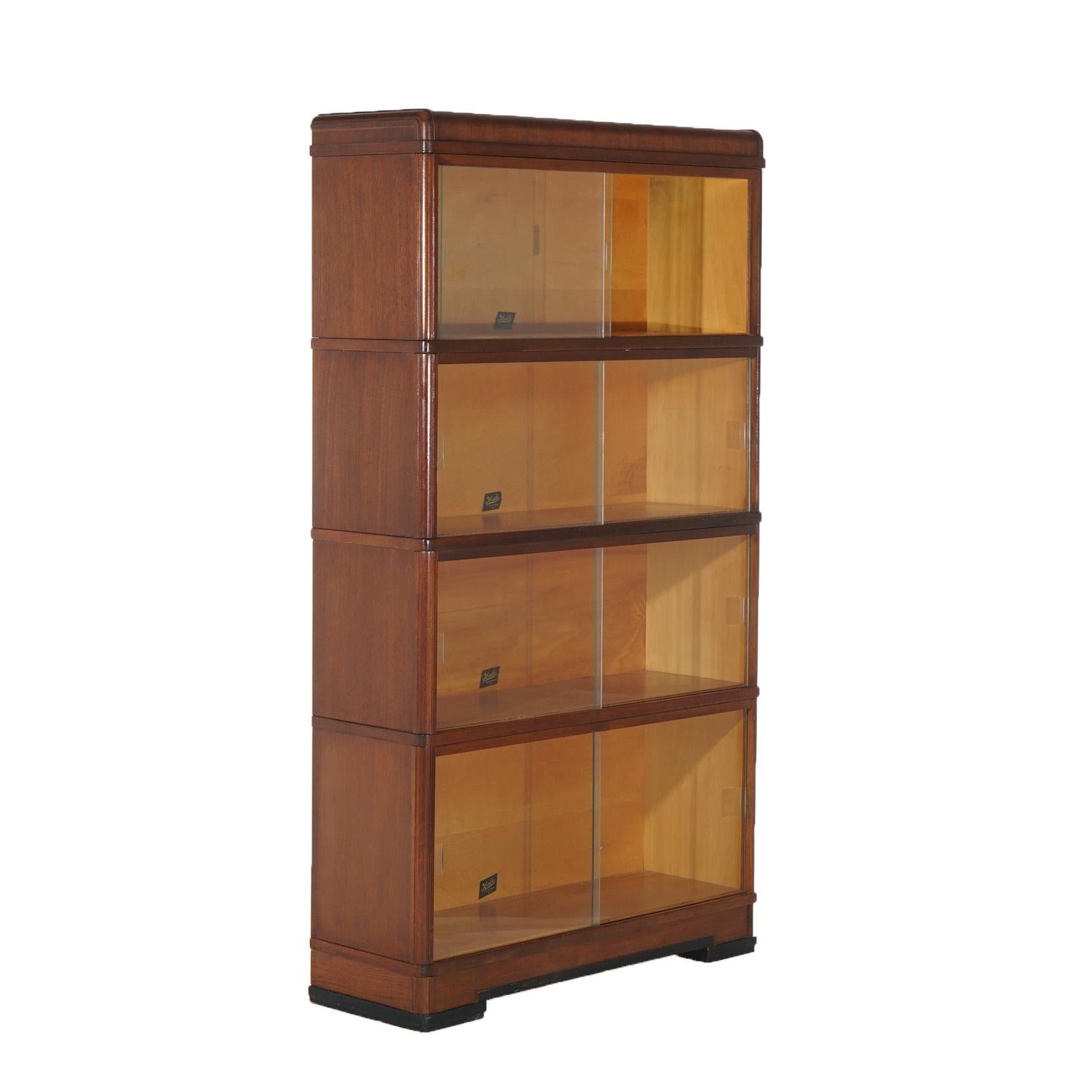 Hale Art Deco Mahogany Four Stack Barrister Bookcase C1930 For Sale 10