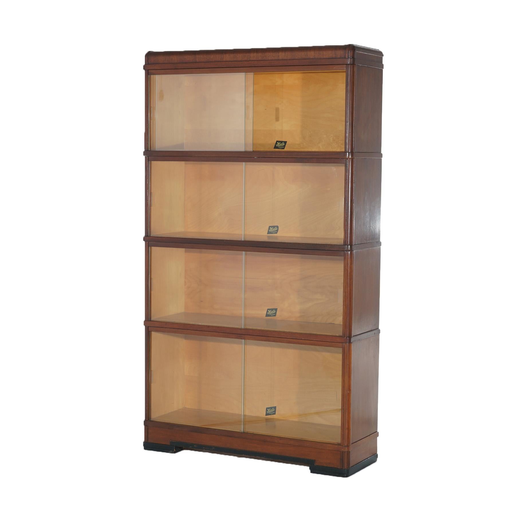 Hale Art Deco Mahogany Four Stack Barrister Bookcase C1930 For Sale 11