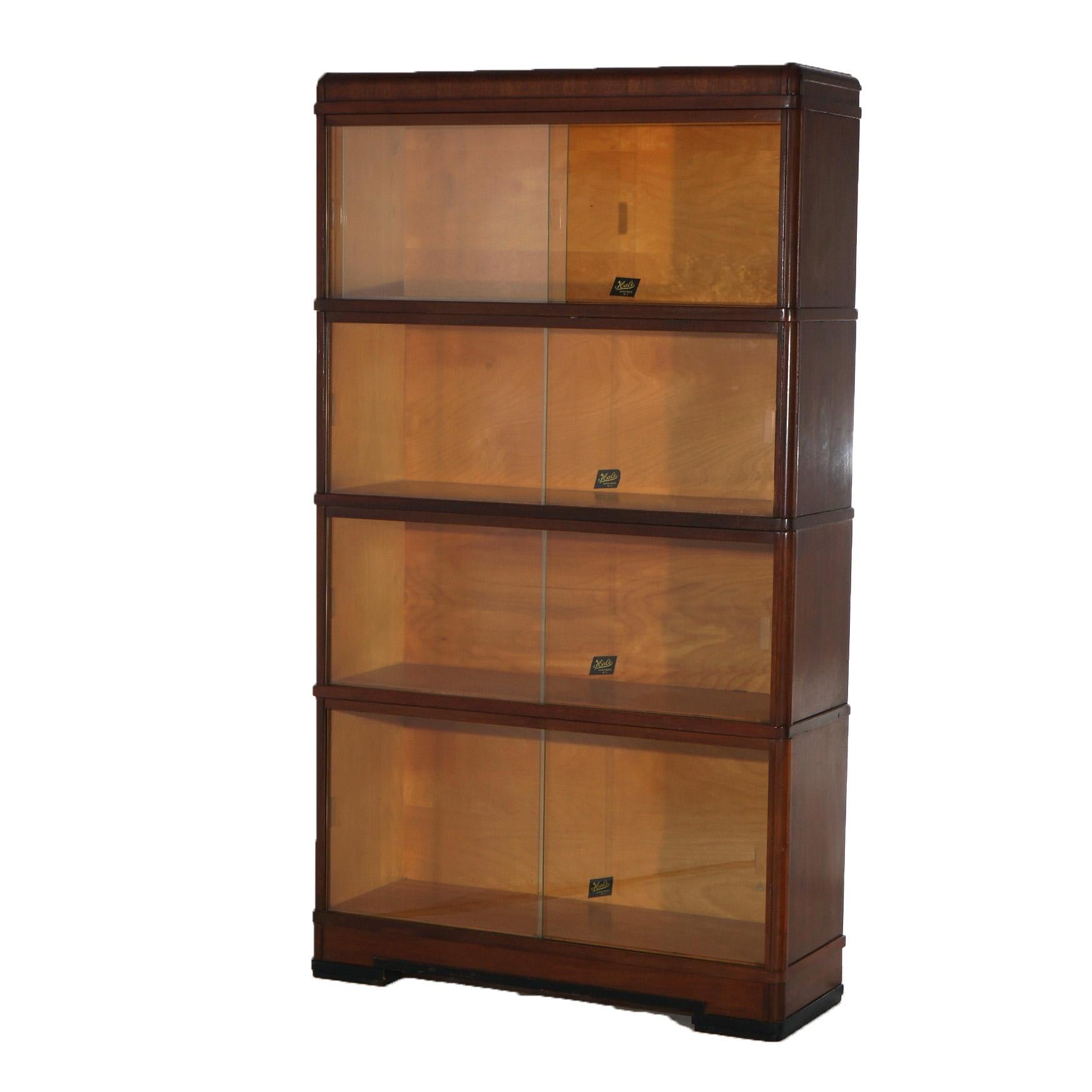 20th Century Hale Art Deco Mahogany Four Stack Barrister Bookcase C1930 For Sale