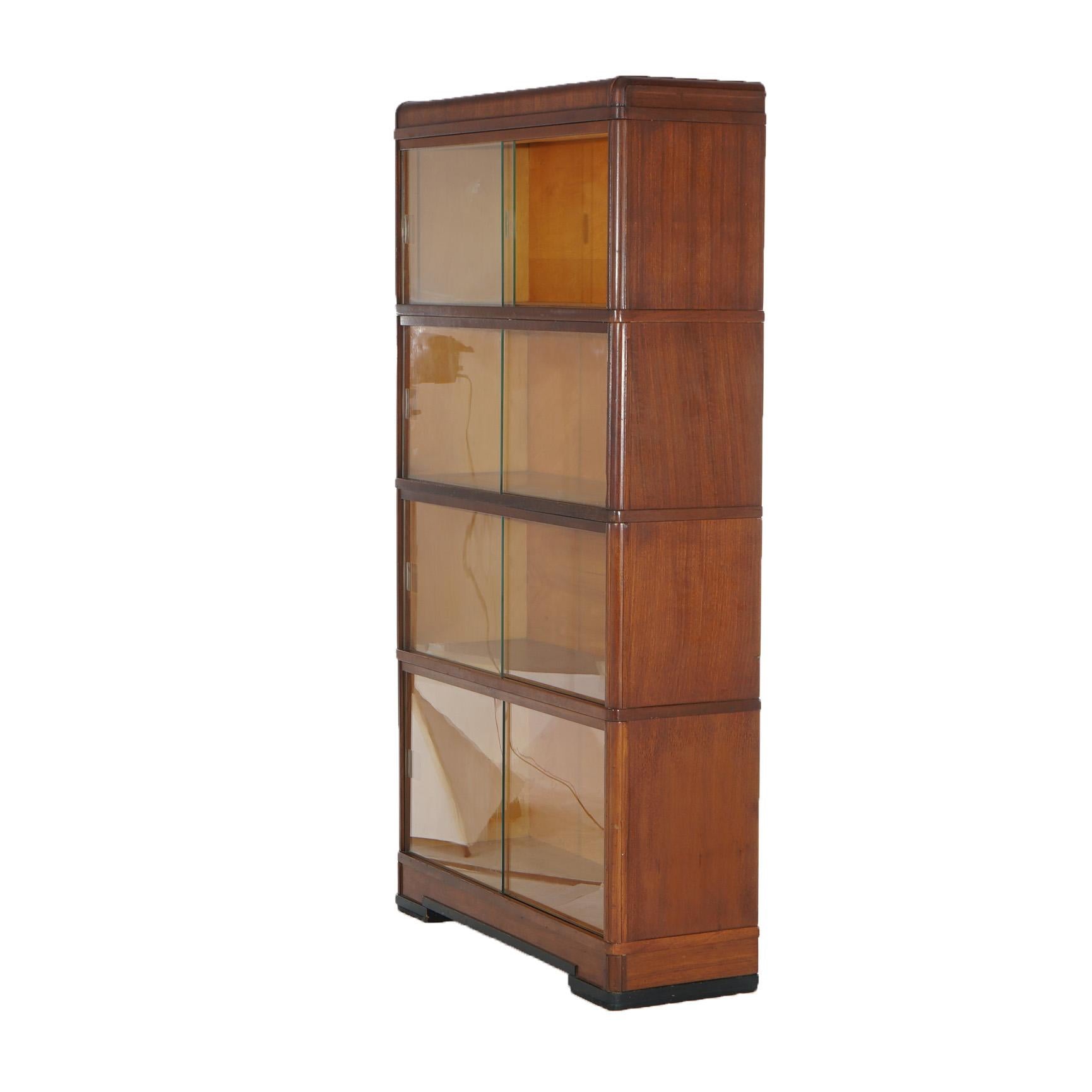 Hale Art Deco Mahogany Four Stack Barrister Bookcase C1930 For Sale 5