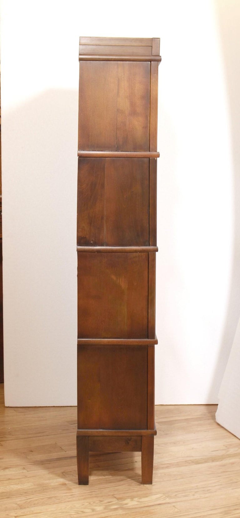 Hale FourTier Solid Wood Sectional Barrister Bookcase Glass Doors