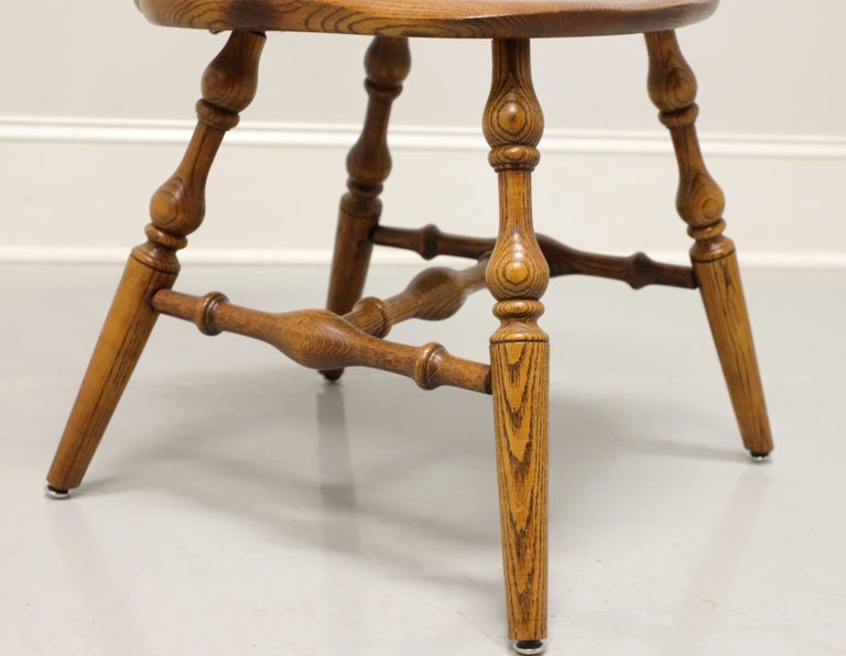 HALE Mid 20th Century Solid Oak Windsor Dining Side Chairs - Pair A For Sale 4