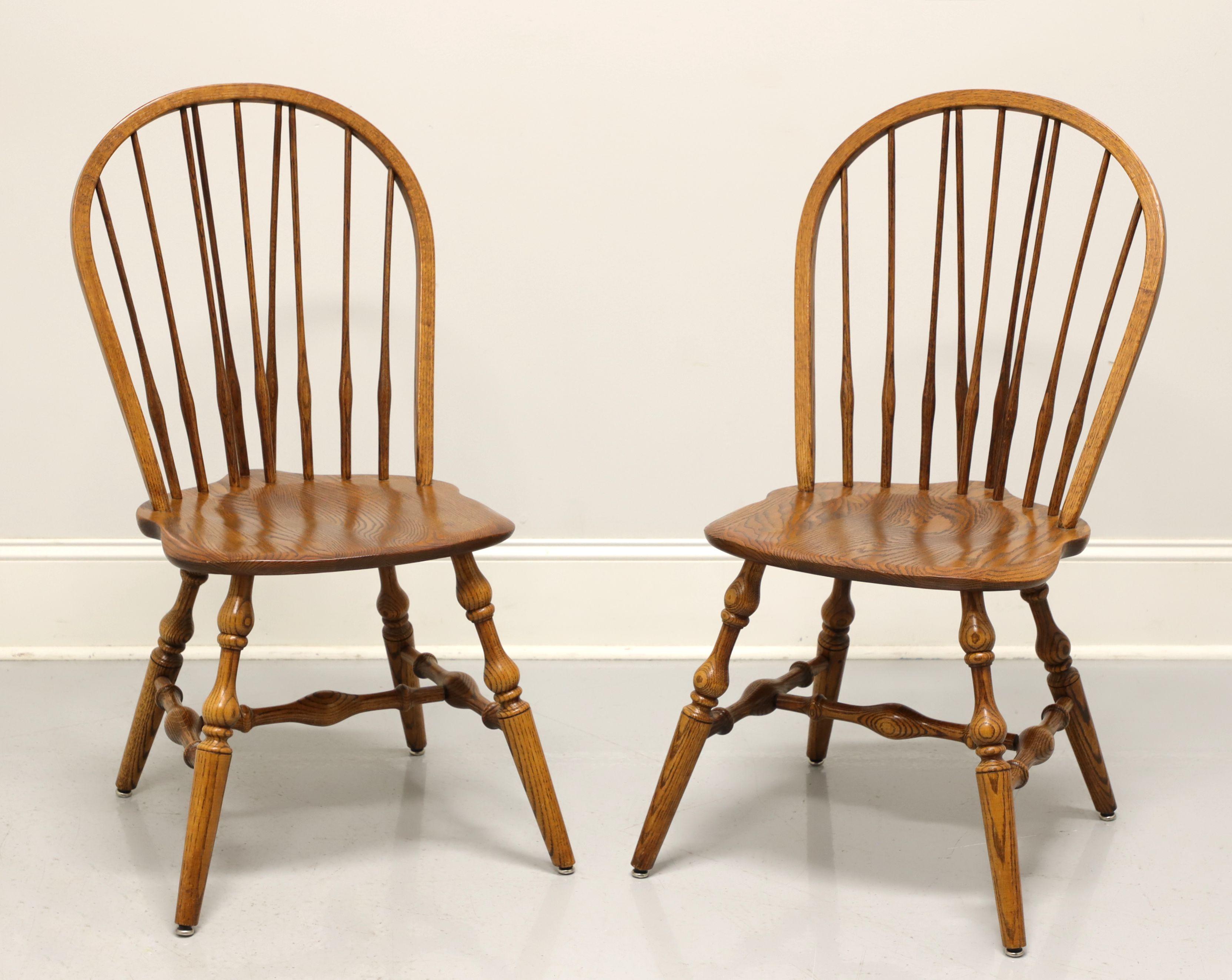 HALE Mid 20th Century Solid Oak Windsor Dining Side Chairs - Pair B 3