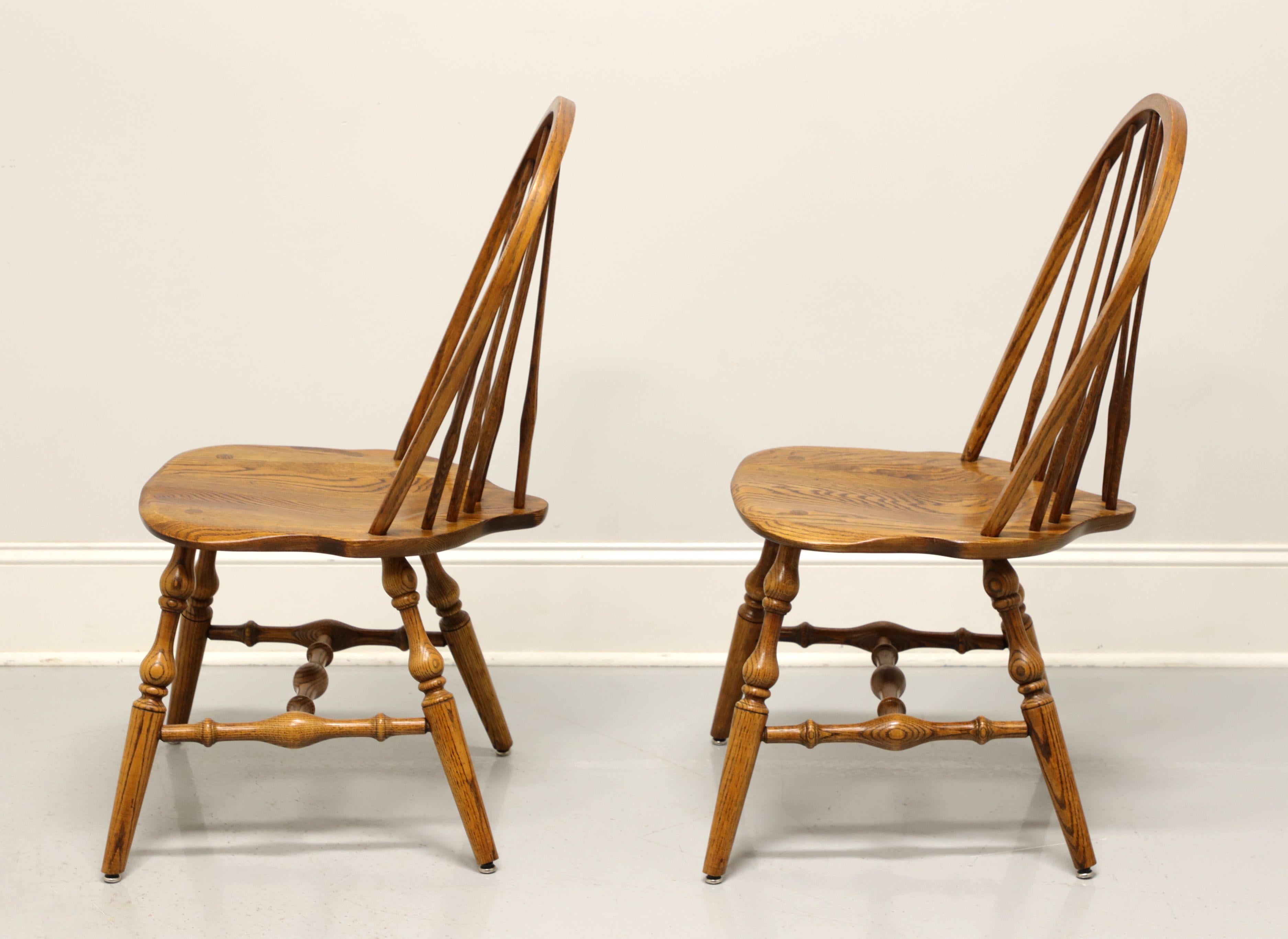 George III HALE Mid 20th Century Solid Oak Windsor Dining Side Chairs - Pair B
