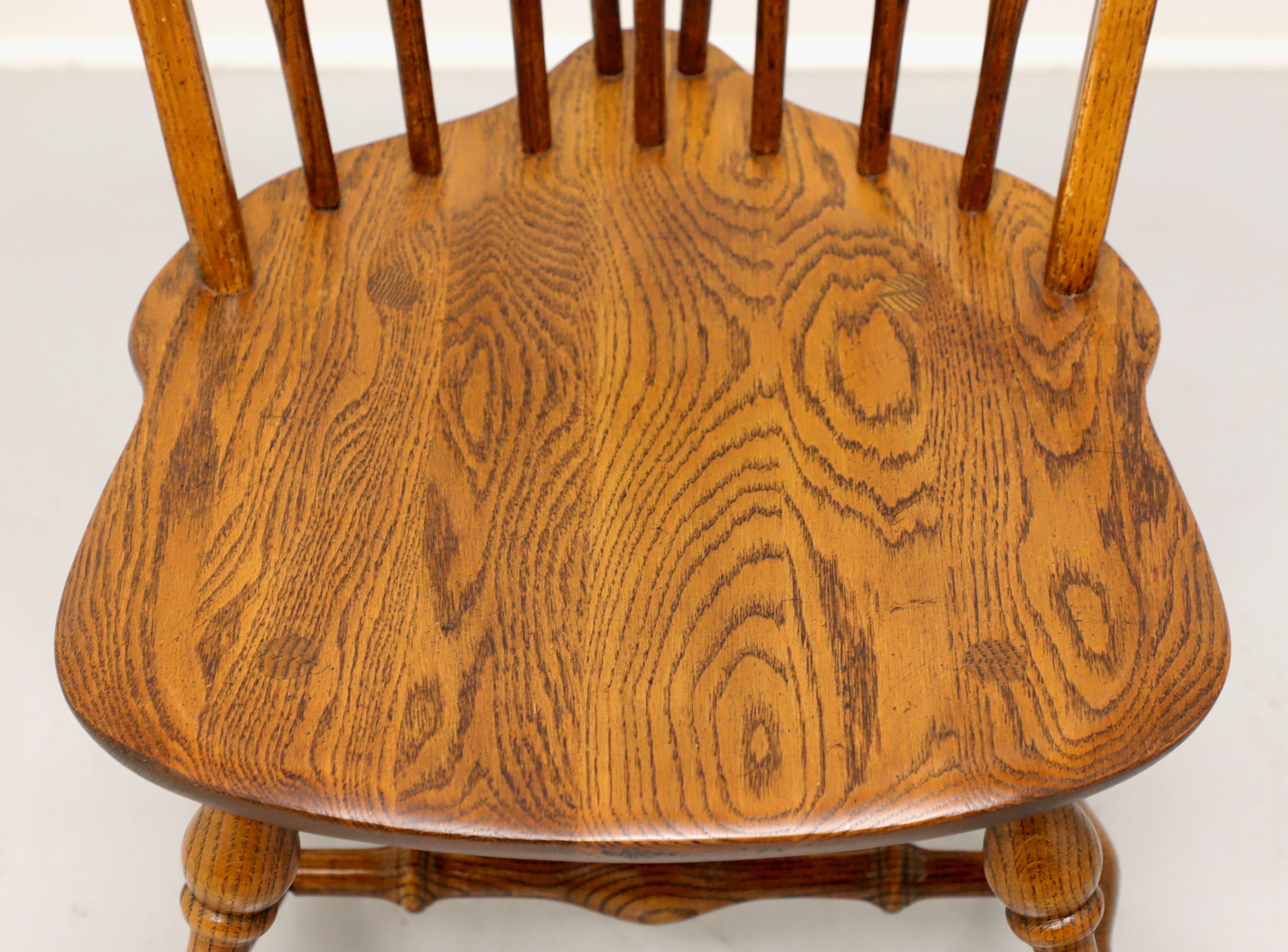 HALE Mid 20th Century Solid Oak Windsor Dining Side Chairs - Pair C 1