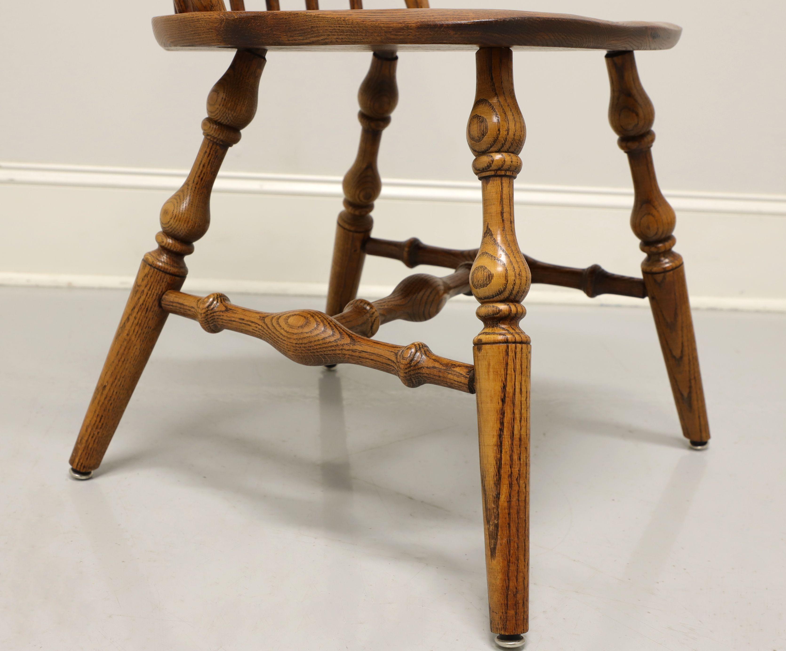 HALE Mid 20th Century Solid Oak Windsor Dining Side Chairs - Pair C 2