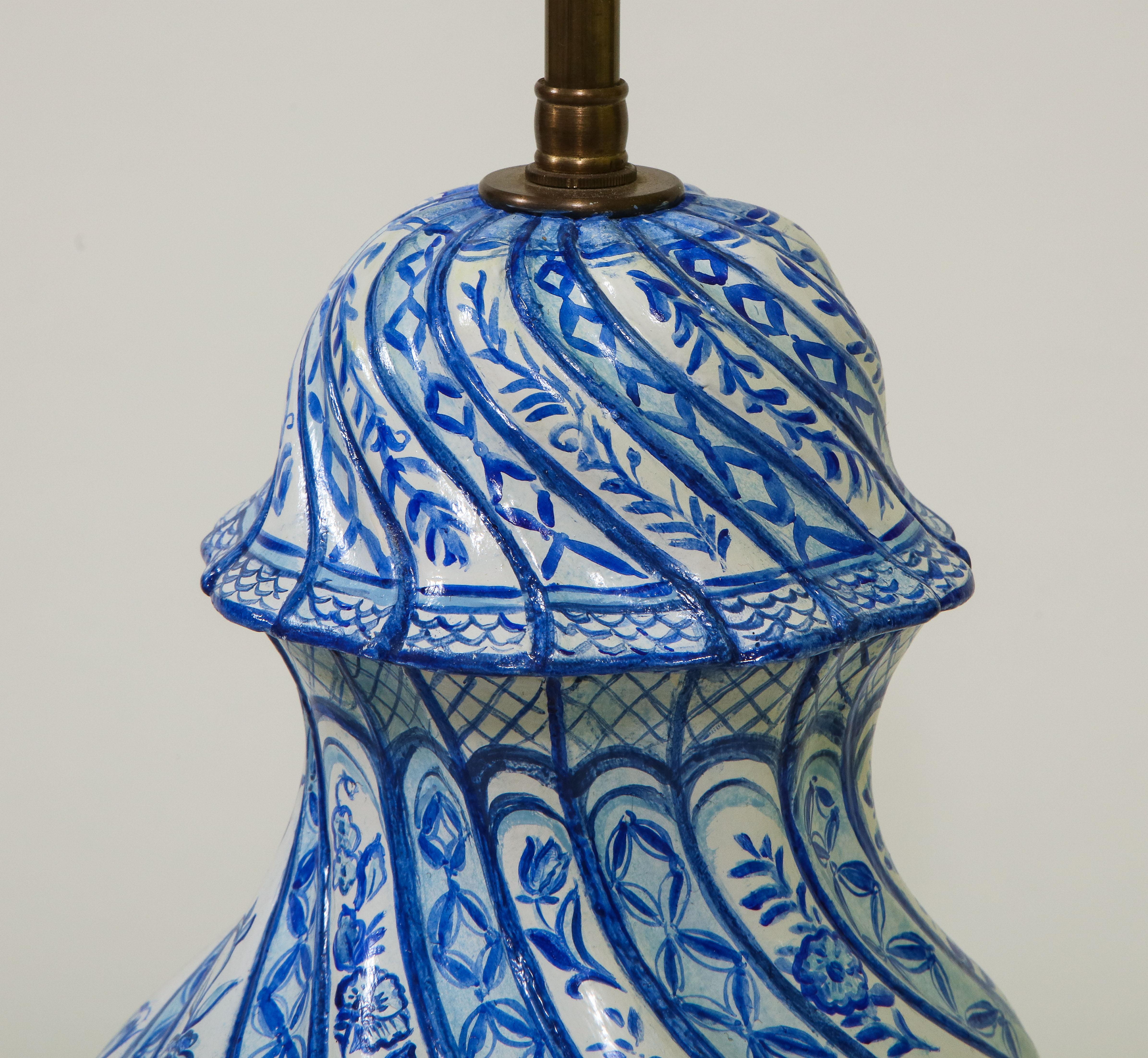 Haleh Atabeigi x Mario Buatta Blue and White Lamp In New Condition In New York, NY