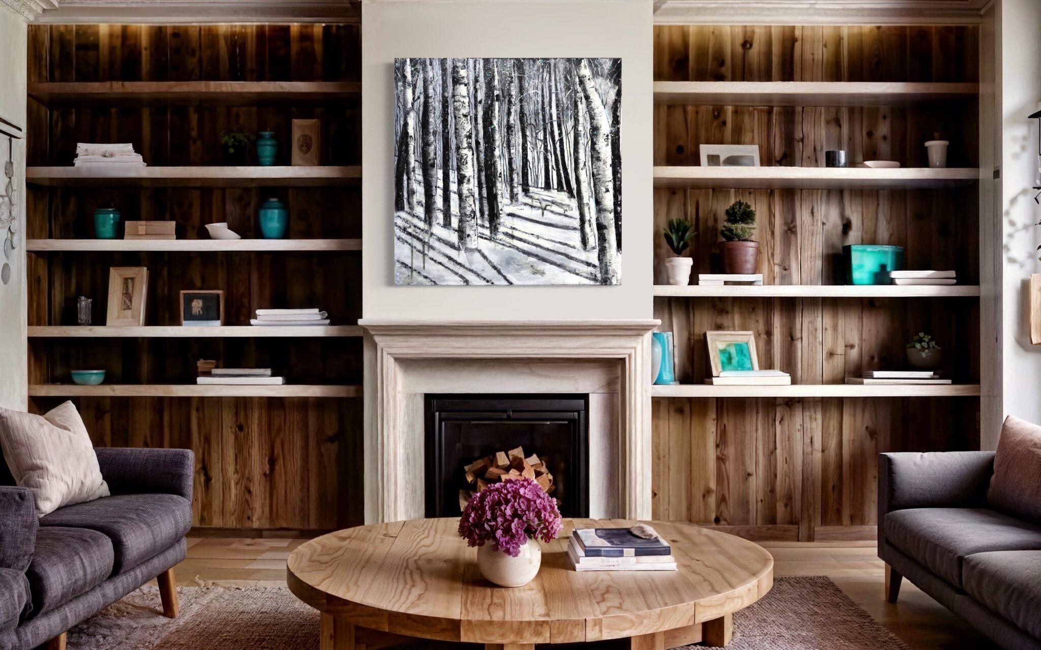 Icelandic Glow - Contemporary Painting by Haleh Mashian 