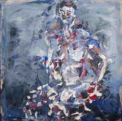 "Femme III" - Pittura a tecnica mista con texture di Haleh Mashian