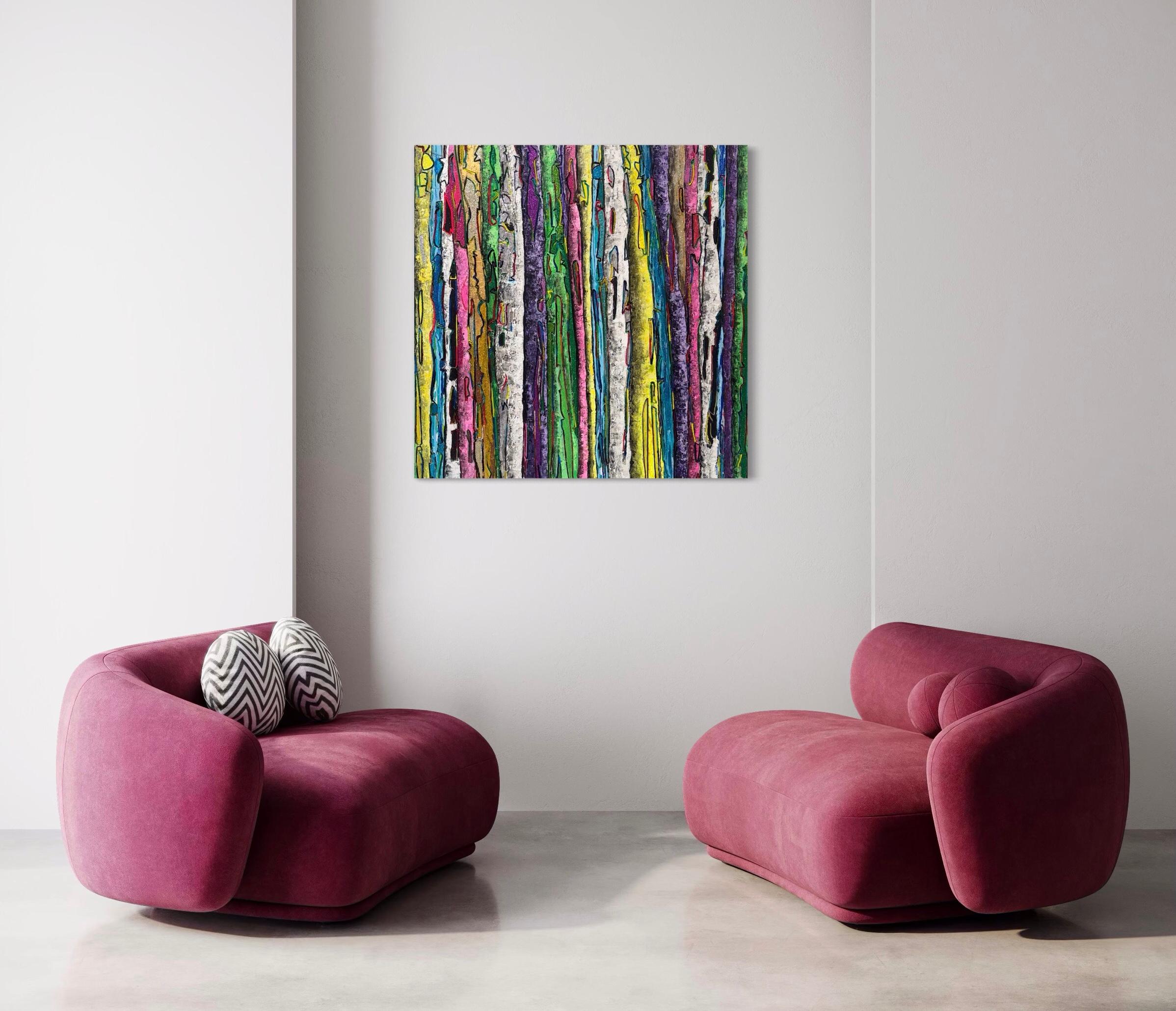 Lush Escape I - Abstract Mixed Media Art by Haleh Mashian