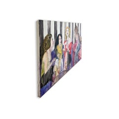 "About Last Night" - Pittura figurativa femminile a tecnica mista di Haleh Mashian