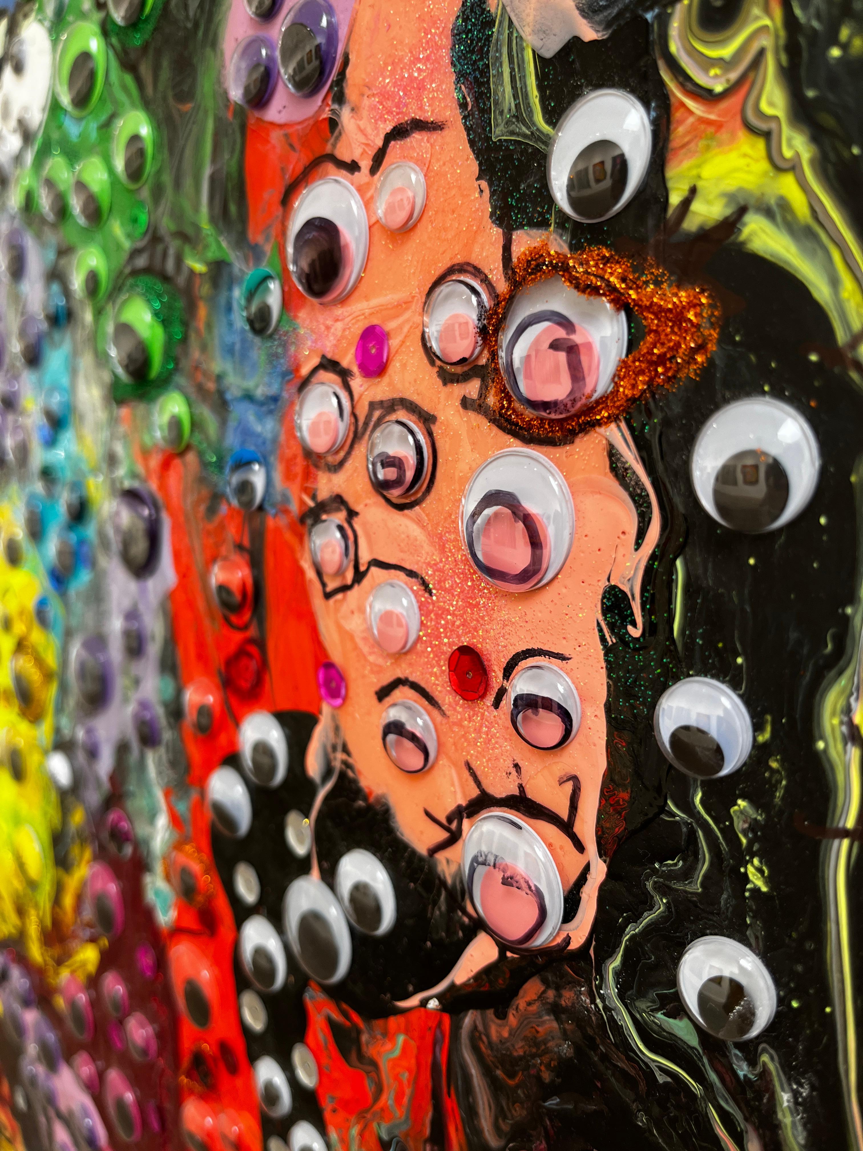 Großformatiges, mehrfarbiges, abstraktes expressionistisches Werk „Always Looking Outward“ (Abstrakter Expressionismus), Painting, von Haleh Mashian