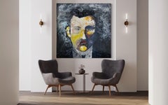 "Awaken 1" Dark Textured Figurative painting by Haleh Mashian