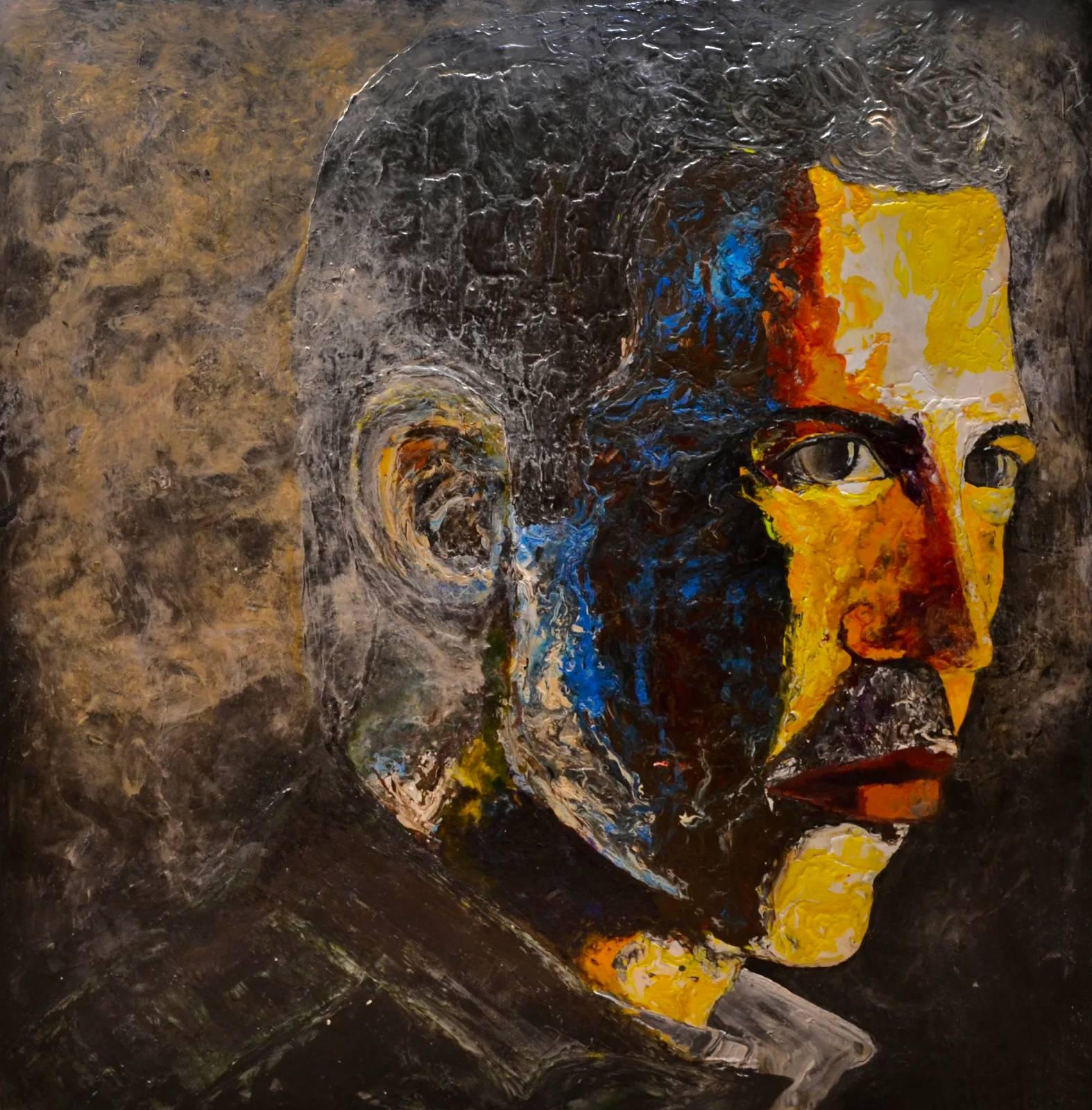 In Haleh Mashians Werk "Awaken 3" fängt die Künstlerin das Gesicht eines Mannes ein, der die allgegenwärtige Wolke des Vergessens und der Ablenkung, die viele in der heutigen Gesellschaft plagt, überwunden zu haben scheint. Die warmen Gelbtöne, die
