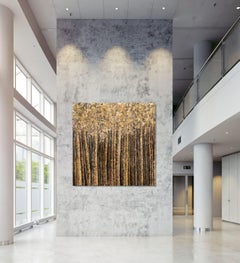 "Dorado" - Monochromatic Textured Mixed Media Painting by Haleh Mashian, 2019