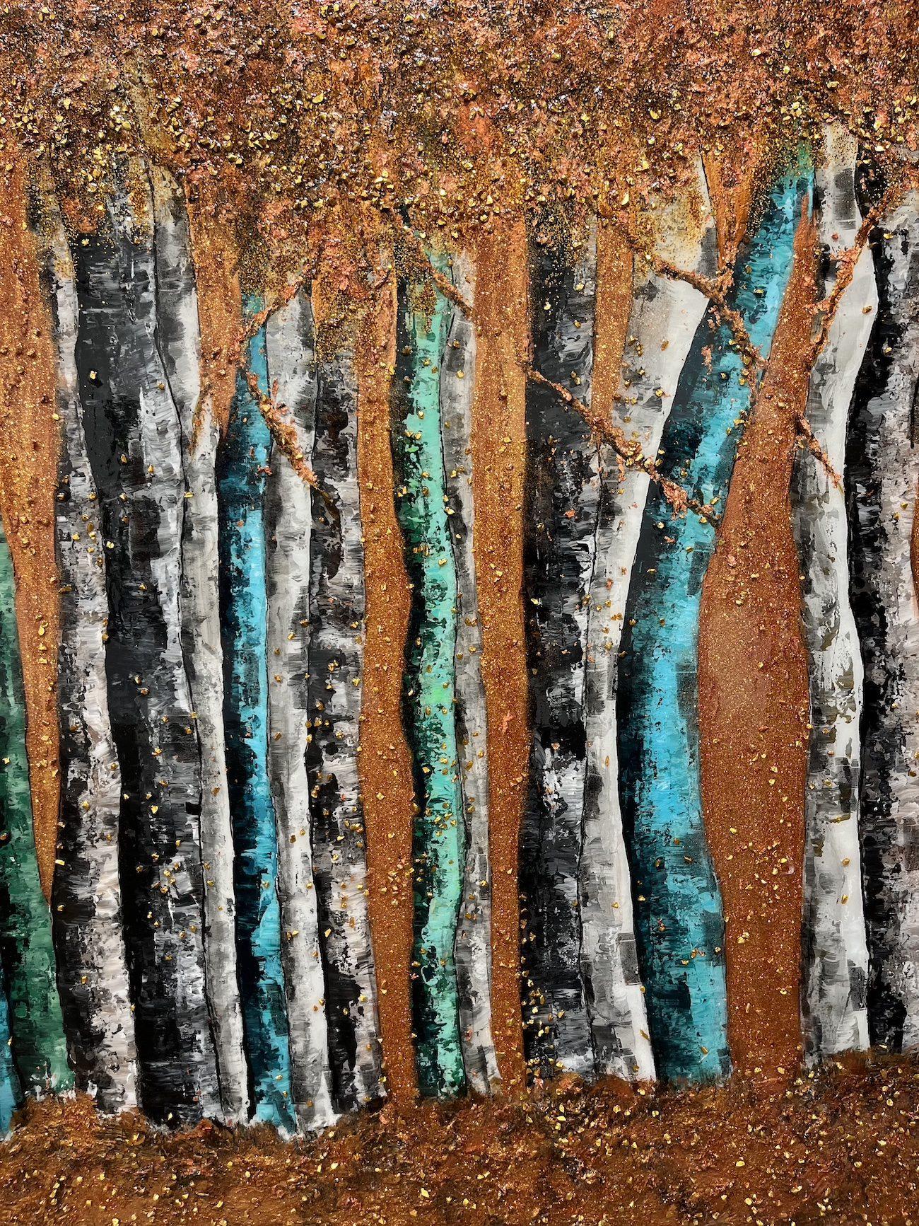 Vergoldete Träume – Painting von Haleh Mashian