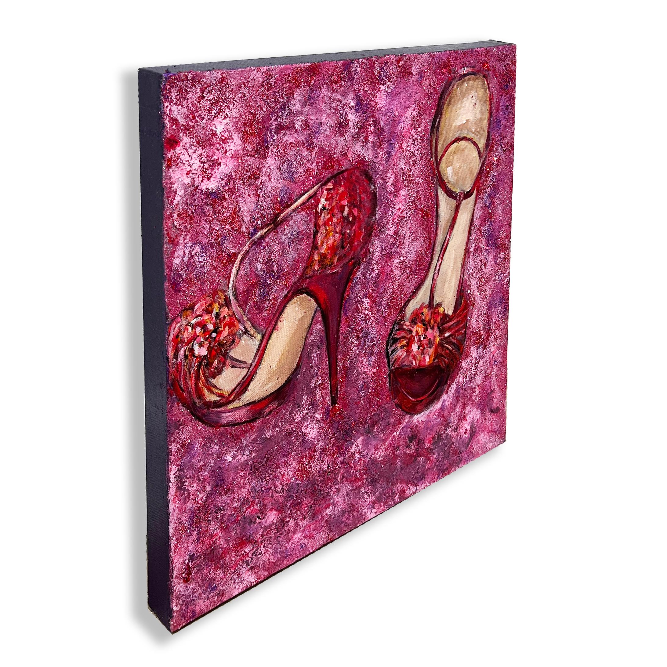 woman with a stiletto painting