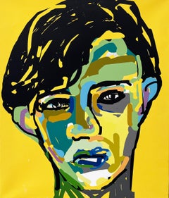 "Mr. Hyde in Yellow" - Colorful Portrait Print by Haleh Mashian