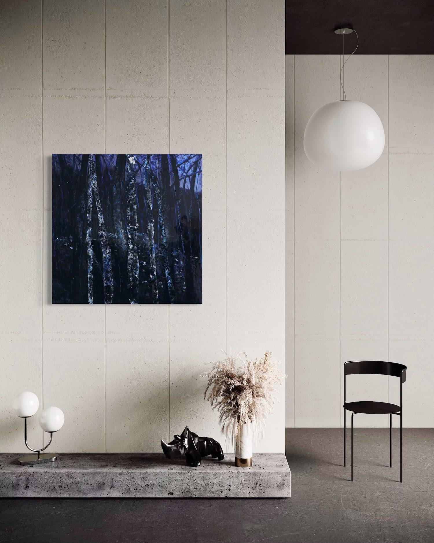 Silver Secrets - Contemporary Painting by Haleh Mashian