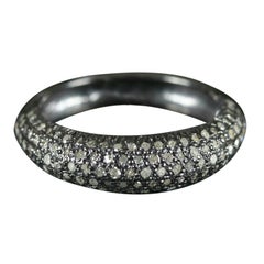 Bague de fiançailles en argent 925 avec diamant naturel pavé.