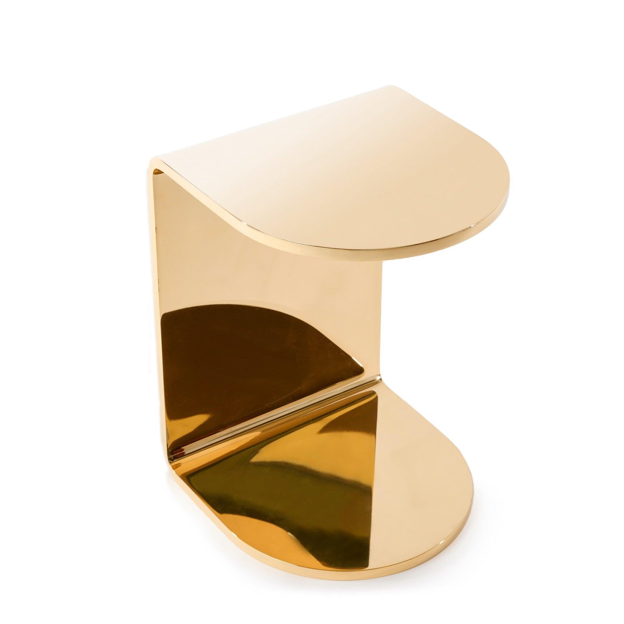 Table d'appoint Half-Beam en bronze poli, 2015 Excellent état - En vente à Sagaponack, NY