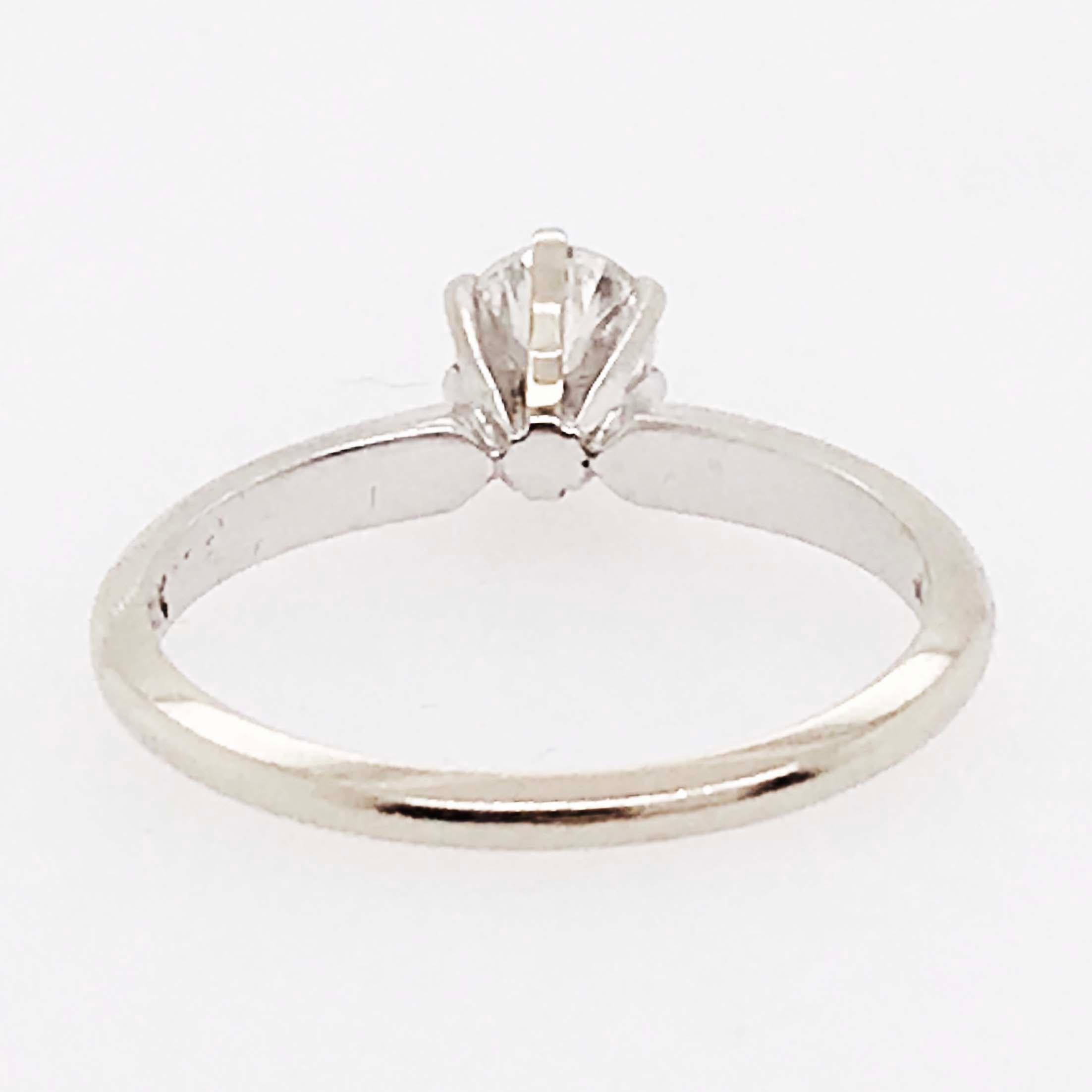 Brilliant Diamond Solitaire, Half Carat '0.40 Carat' Round Ring White Gold In New Condition For Sale In Austin, TX