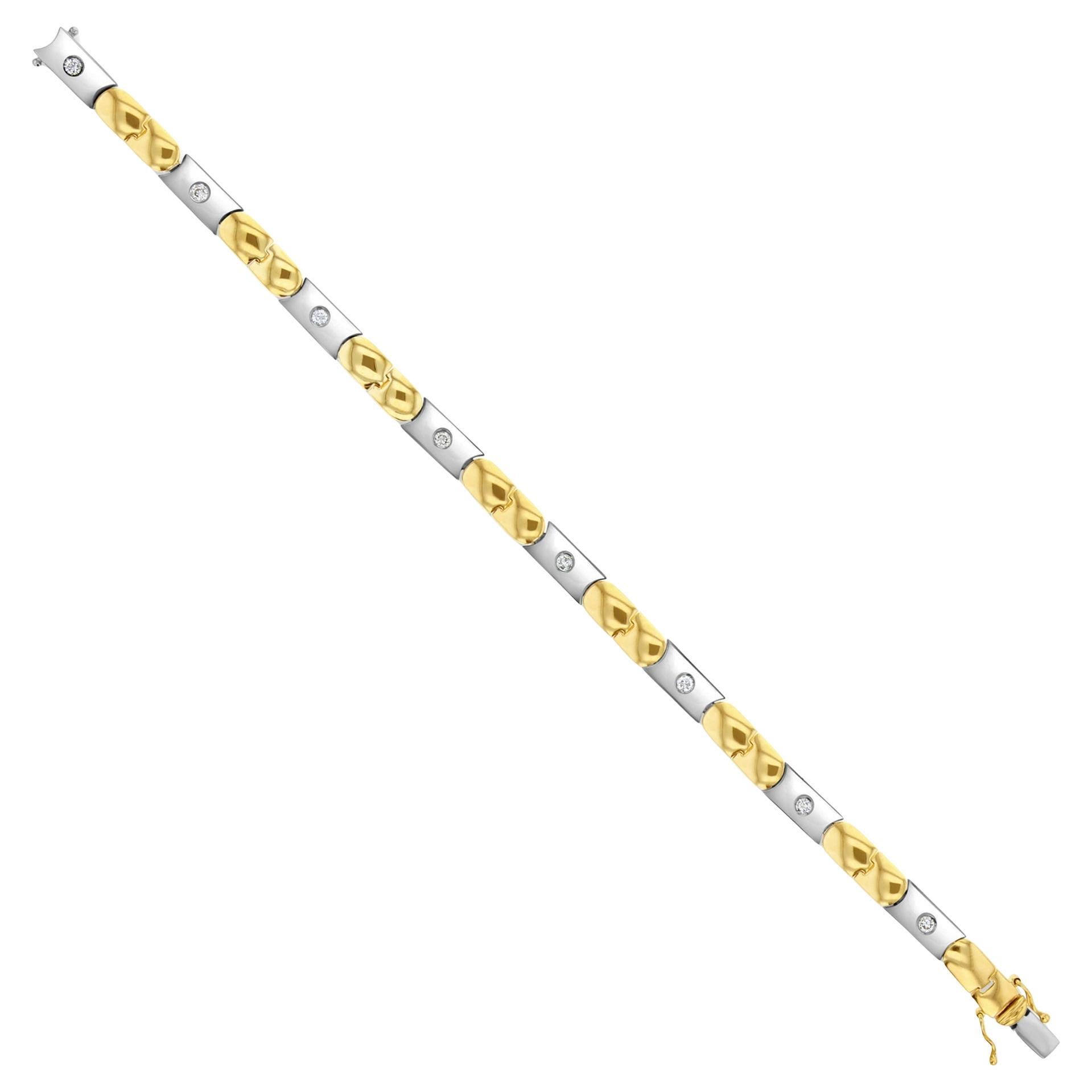 Bracciale tennis con diamanti bicolore da mezzo carato 14k