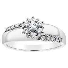 Bague de fiançailles diamant demi carat or blanc 14k