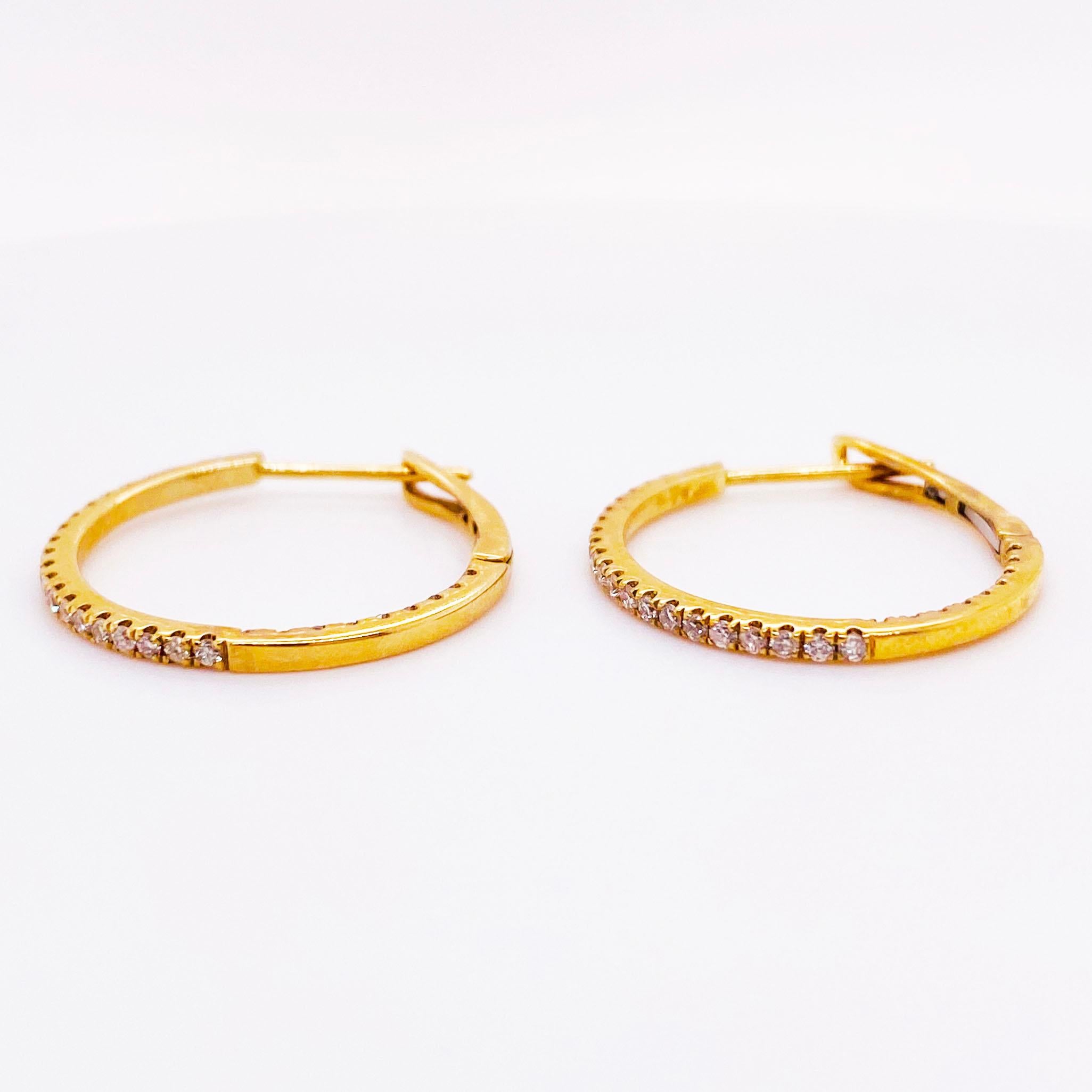 18kt yellow gold 0.50ct diamond oval huggie earrings