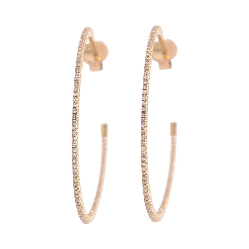 Gold Crimped Half Hoop Earrings at 1stDibs | half hoop gold earrings ...