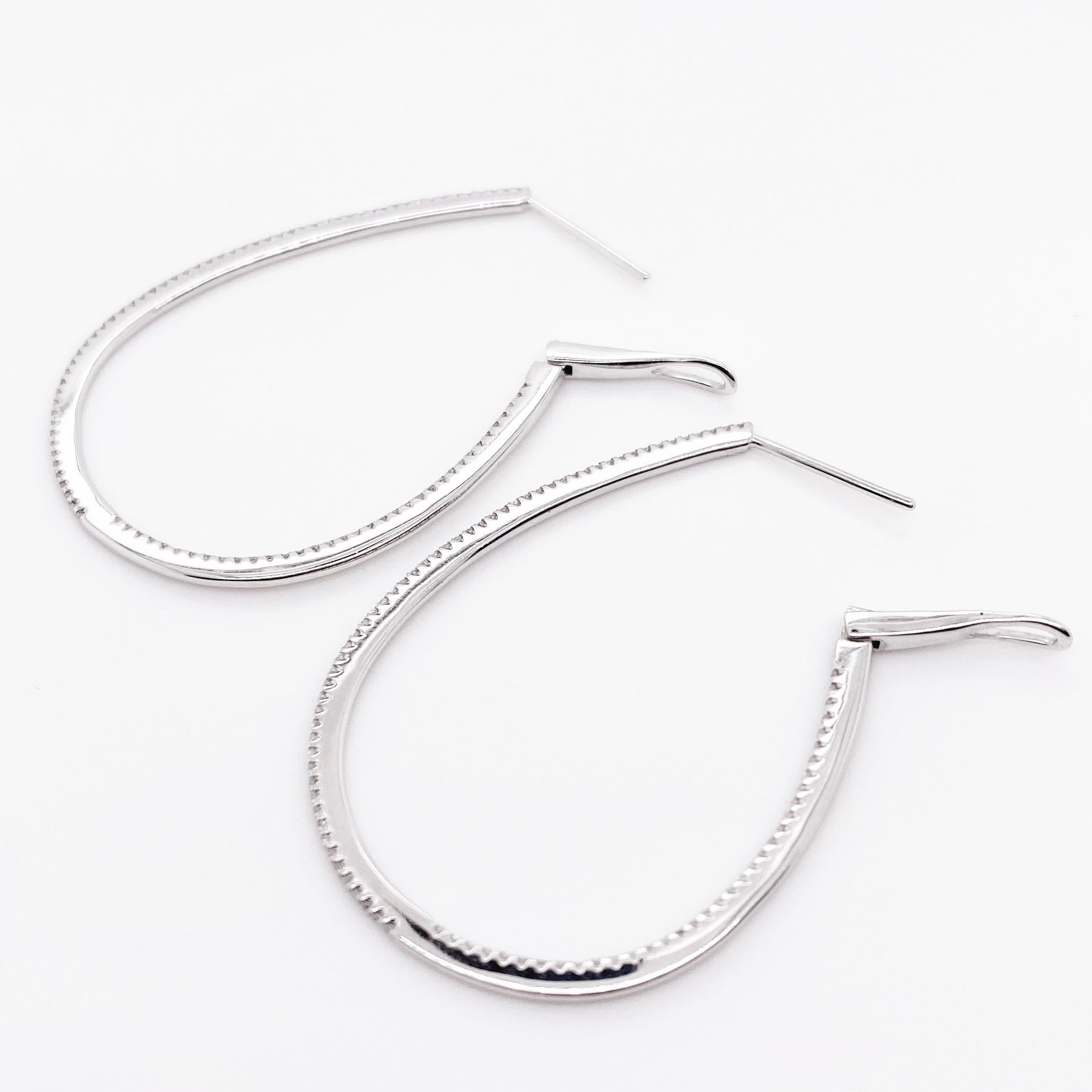 oval hoop diamond earrings