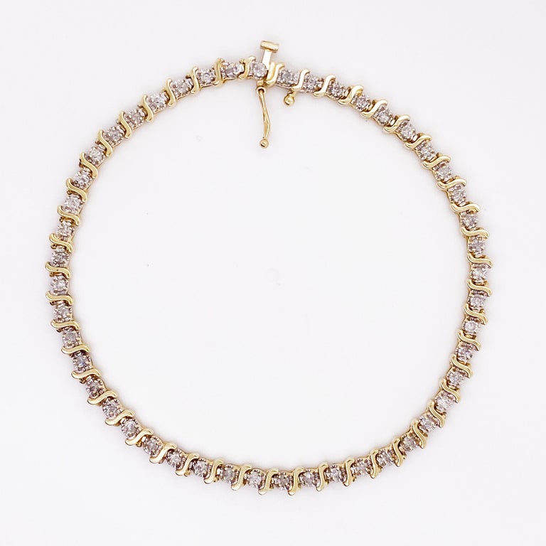 Half Carat Diamond Tennis Bracelet .50 Carat Round Diamond Bracelet 14K