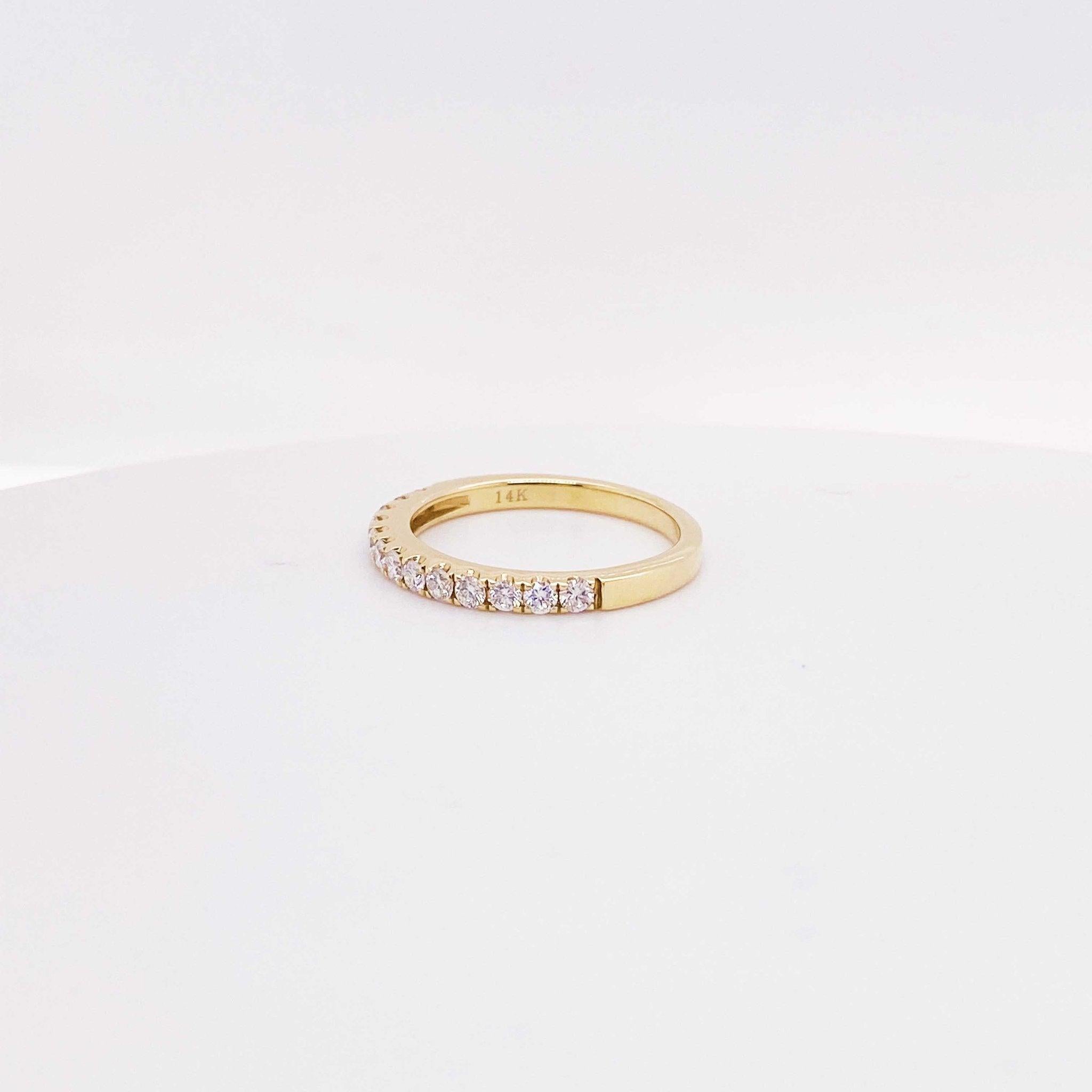 For Sale:  Half Carat Hald Diamond Band 14k Yellow Gold Wedding Band .50 Carat Diamond Ring 2