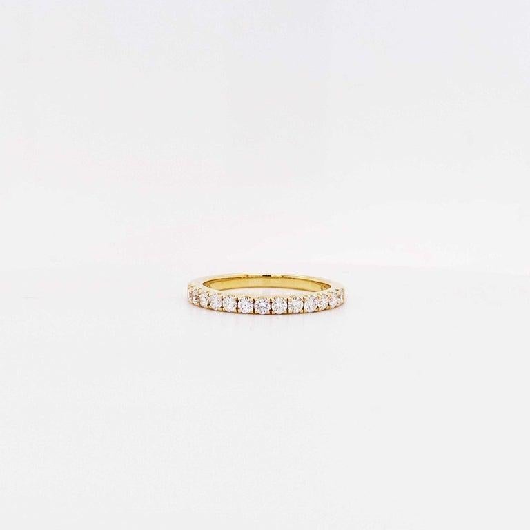 For Sale:  Half Carat Hald Diamond Band 14k Yellow Gold Wedding Band .50 Carat Diamond Ring 4