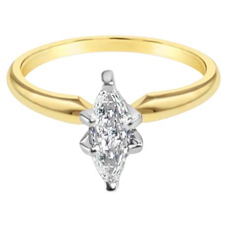 Anello di fidanzamento con diamante solitario da mezzo carato Marquise