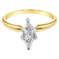 Half Carat Marquise Solitaire Diamond Engagement Ring