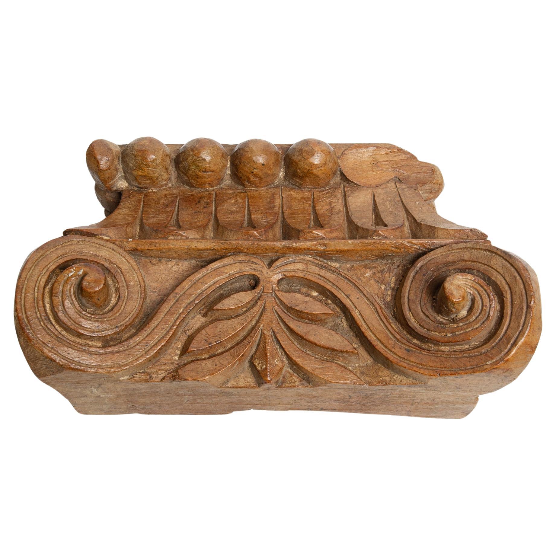 Hand-Crafted Half Column Capital For Sale