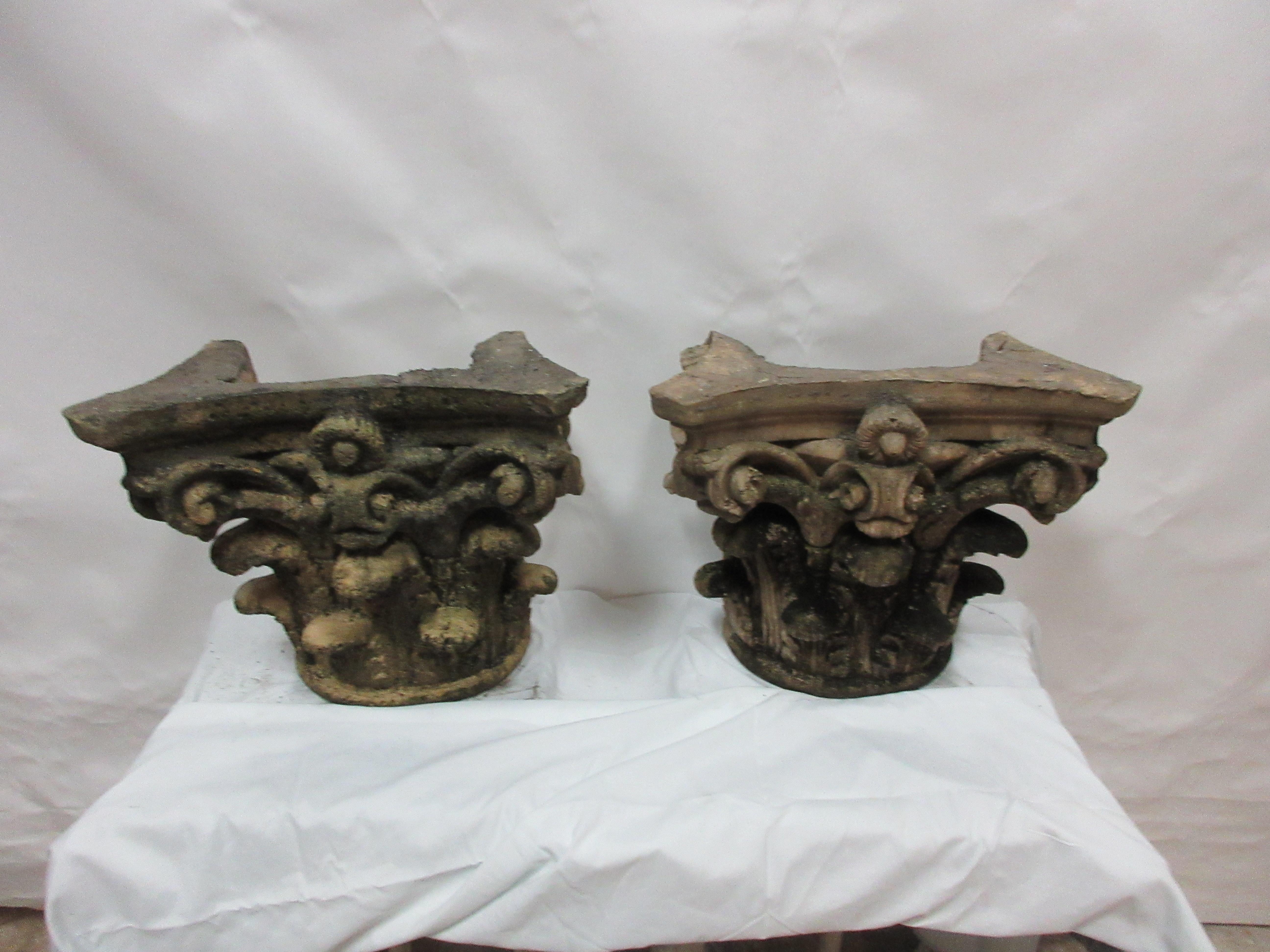 This is a set of 2 half Corbel tops, great for a garden display or coffee table bottoms.