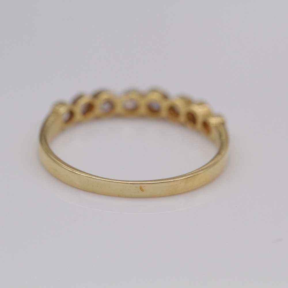 Half Diamond and Yellow Gold Band In New Condition For Sale In Barcelona, CT