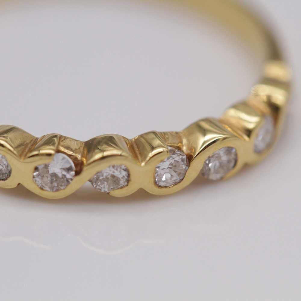 Half Diamond and Yellow Gold Band For Sale 1