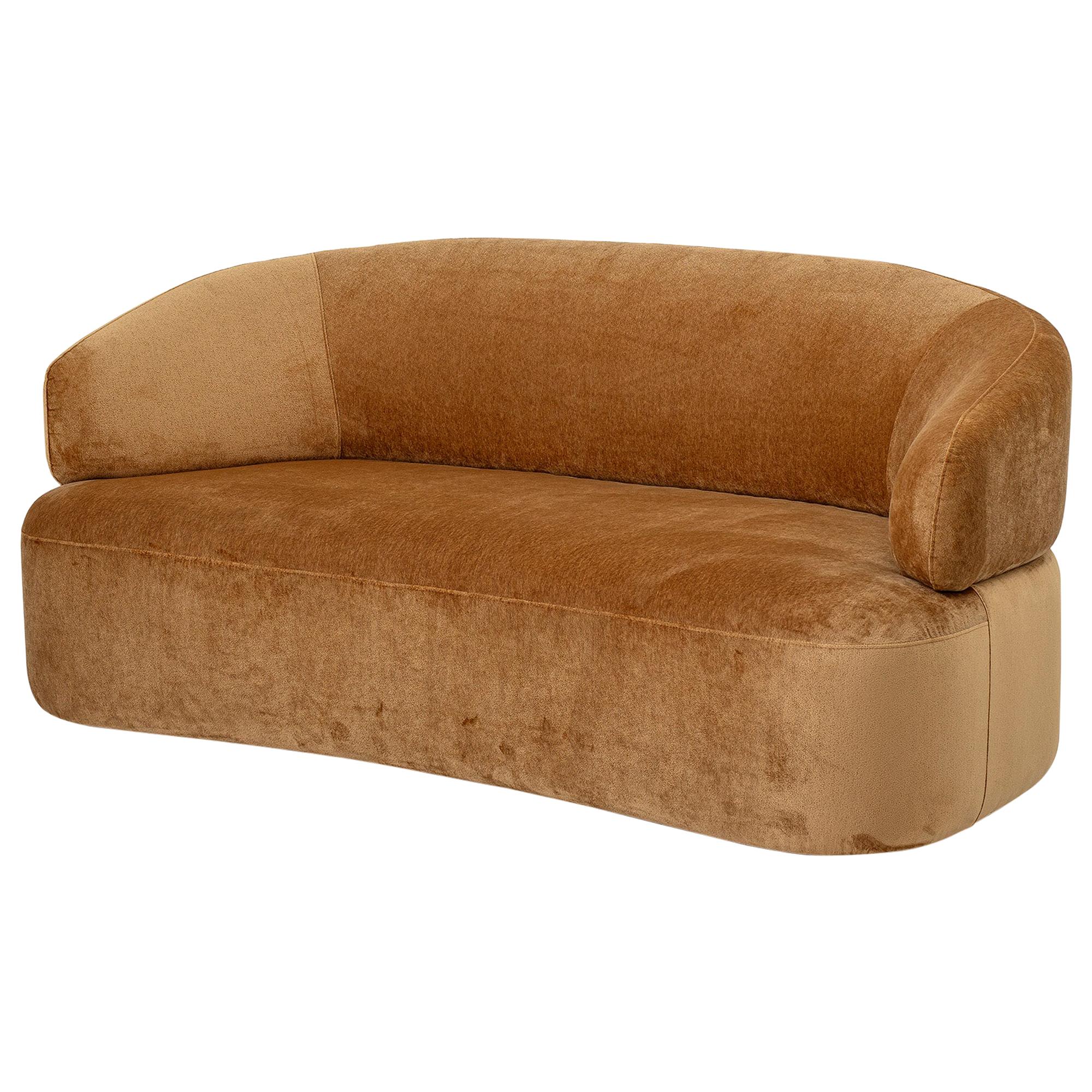 Half Dome Shaped Velvet Two-Seat Sofa Love Seat