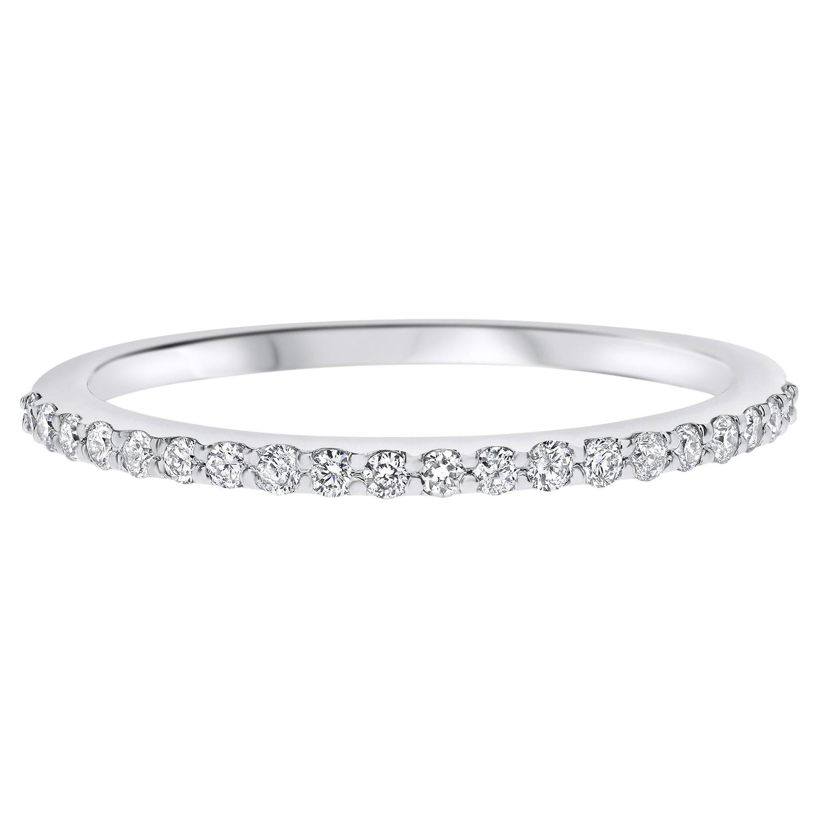 Halb-Eternity 0,15 Karat Diamant-Hochzeitsring aus 14K Weißgold - Shlomit Rogel