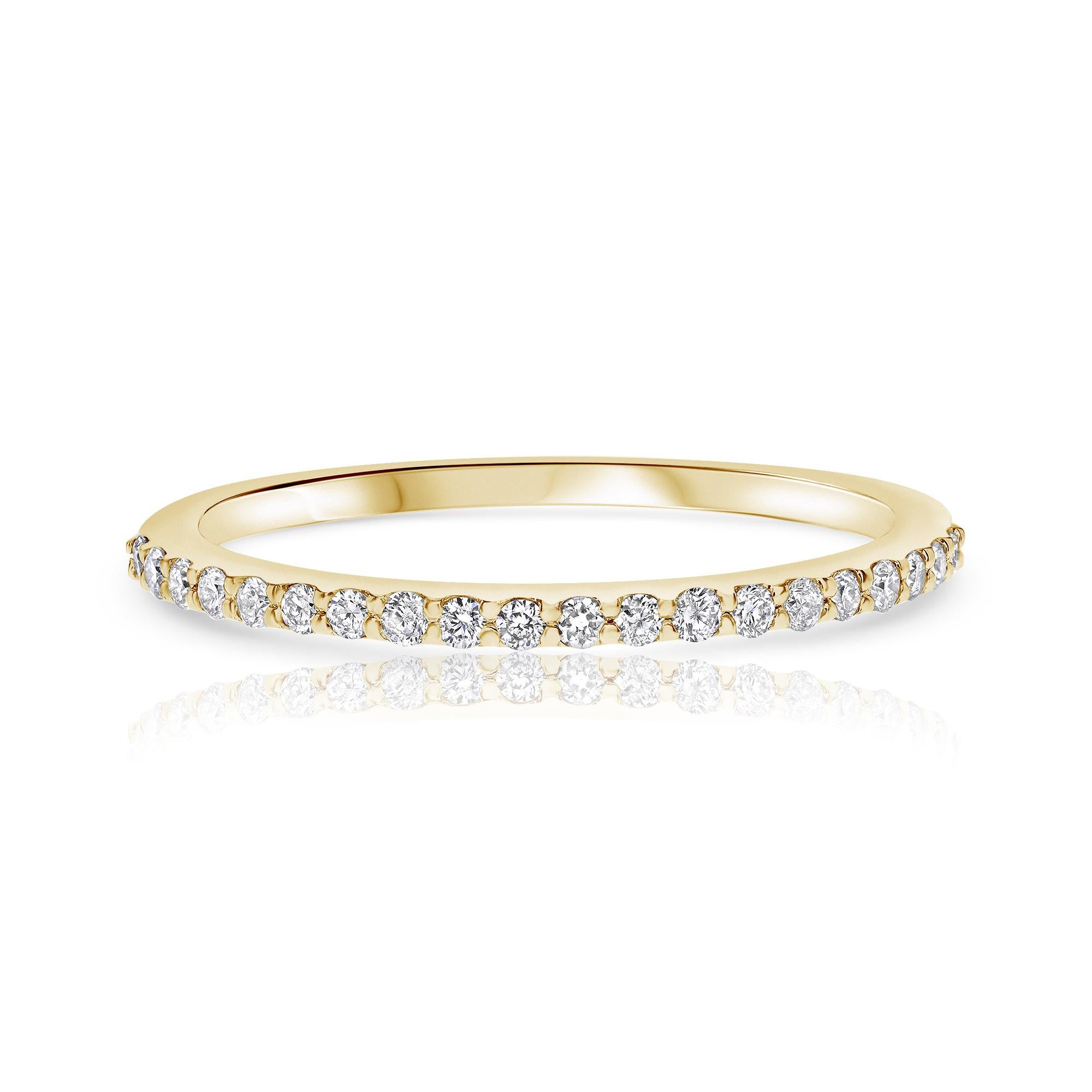 For Sale:  Half Eternity 0.15 Carat Diamond Wedding Ring in 14k Yellow Gold - Shlomit Rogel 2