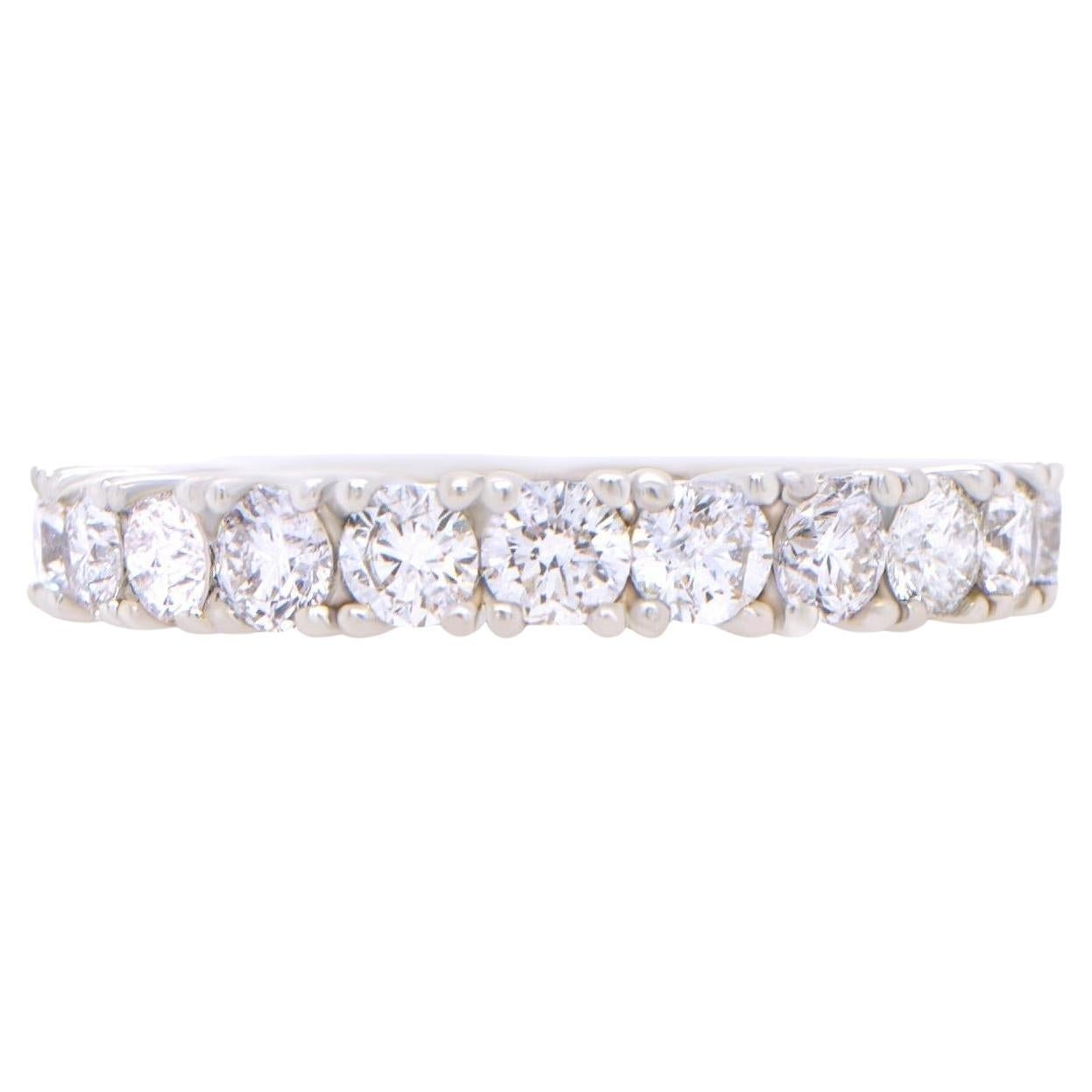 Half Eternity Diamond Band Ring 1.35 Carats 18K White Gold