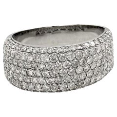 Half-Eternity Diamond Band Ring in 14k White Gold, Size 13