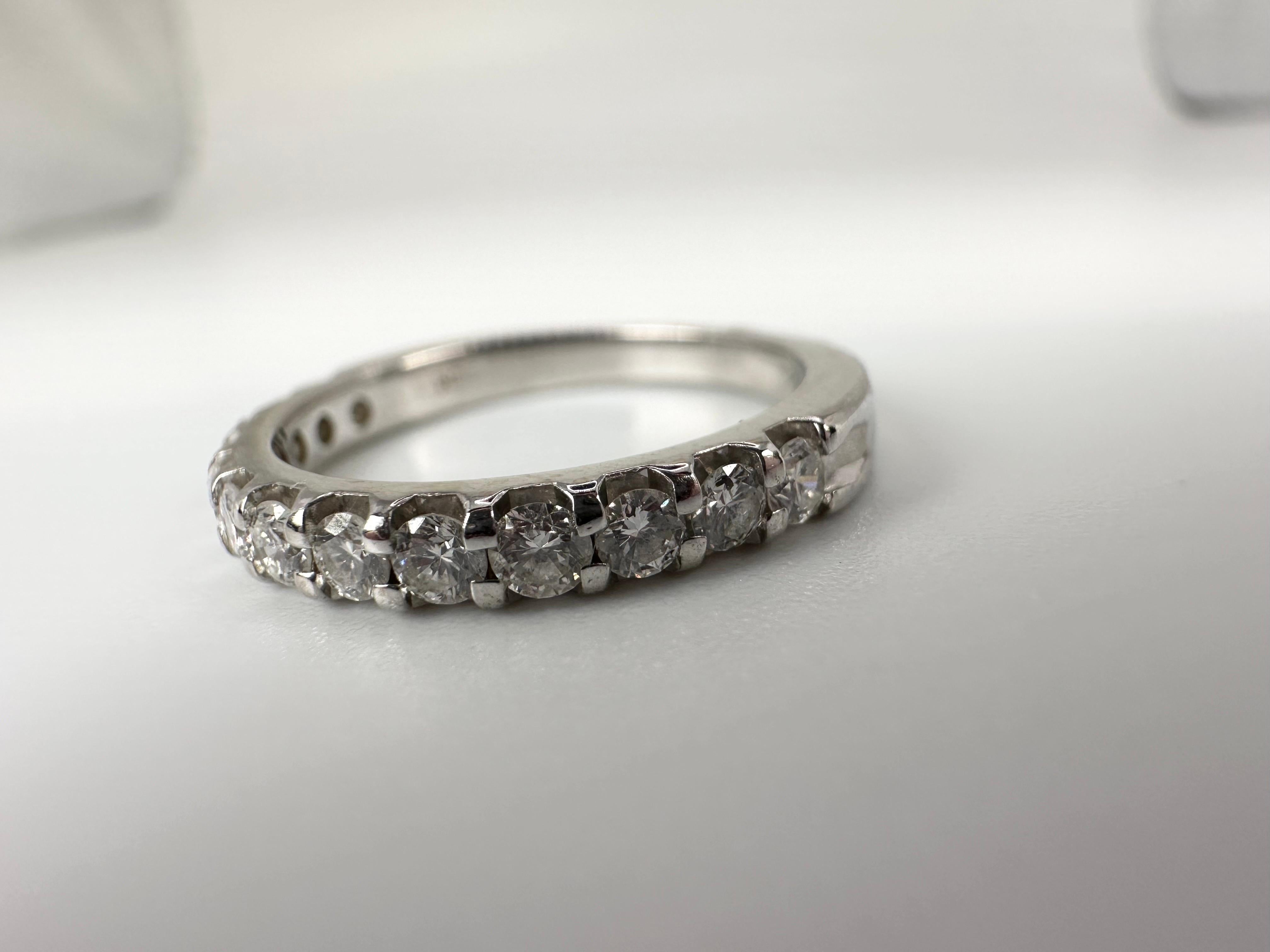 Half eternity style diamond ring in 14KT white gold!

GOLD: 14KT gold
NATURAL DIAMOND(S)
Clarity/Color: VS/H
Carat:0.40ct
Cut:Round Brilliant
Grams:2.48
size: 4.75
Item#: 110-00045EEI

WHAT YOU GET AT STAMPAR JEWELERS:
Stampar Jewelers, located in