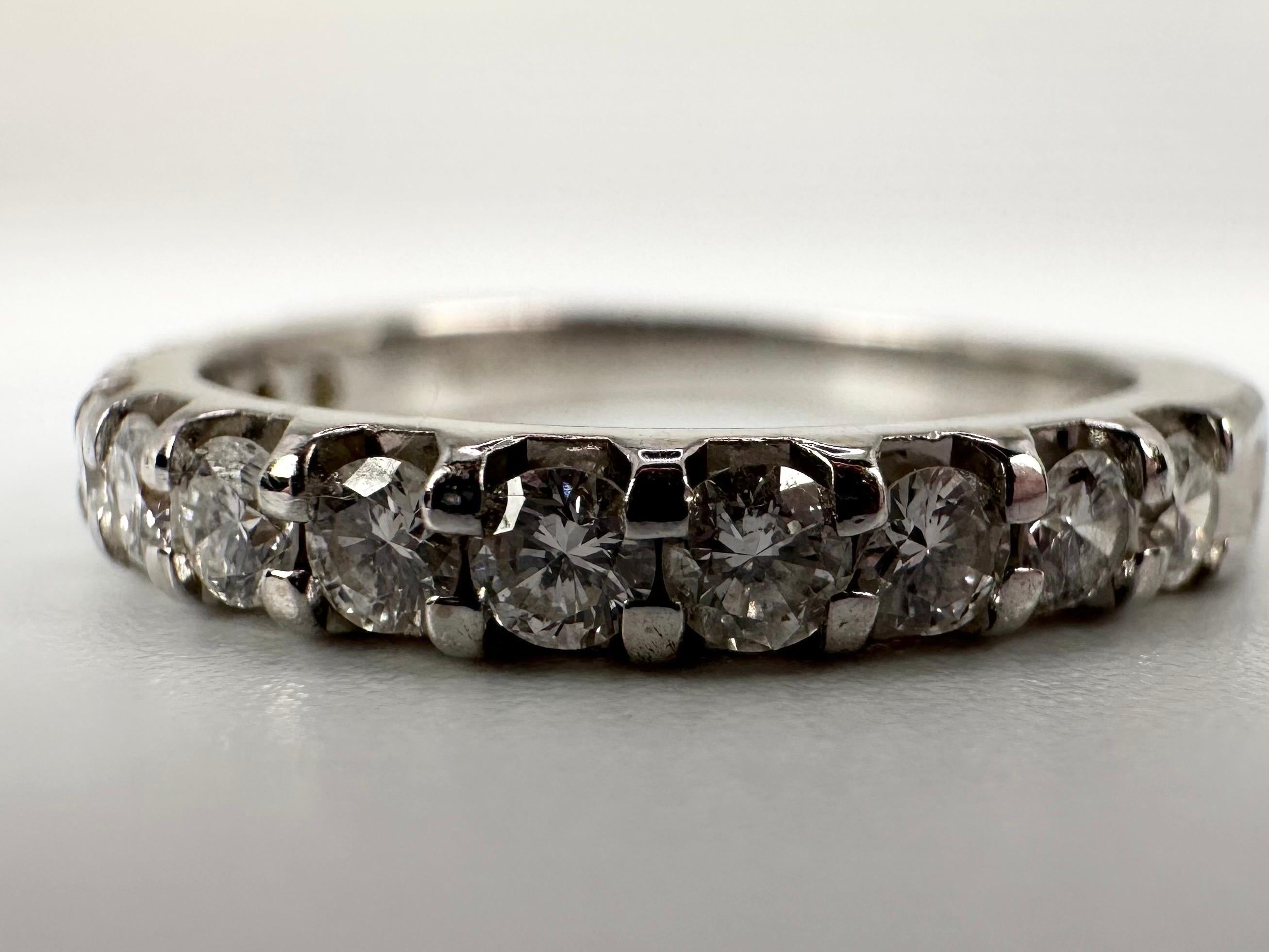 Half Eternity Diamond Ring 14 Karat White Gold Diamond Ring In New Condition For Sale In Jupiter, FL