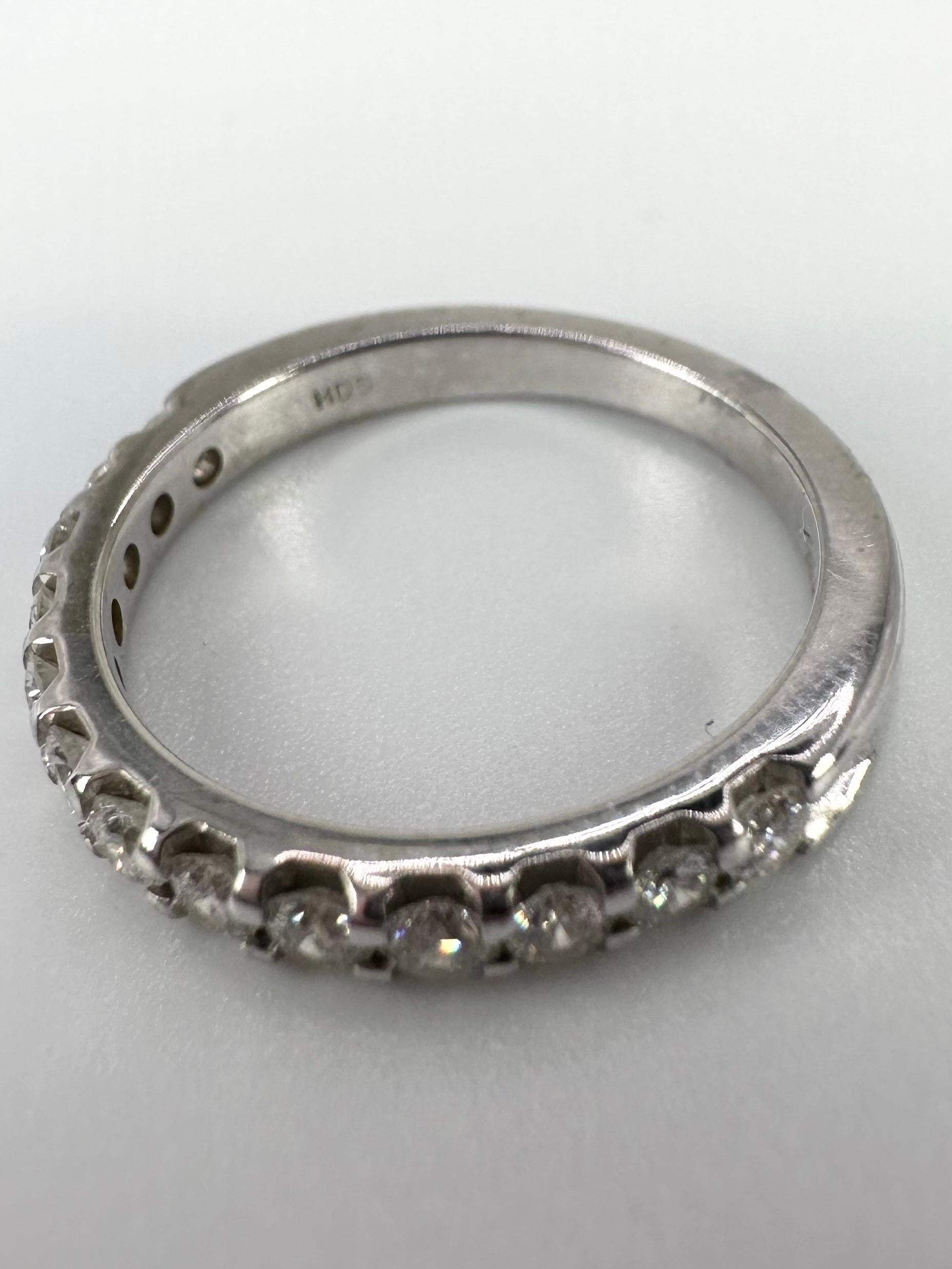 Half Eternity Diamond Ring 14 Karat White Gold Diamond Ring For Sale 1