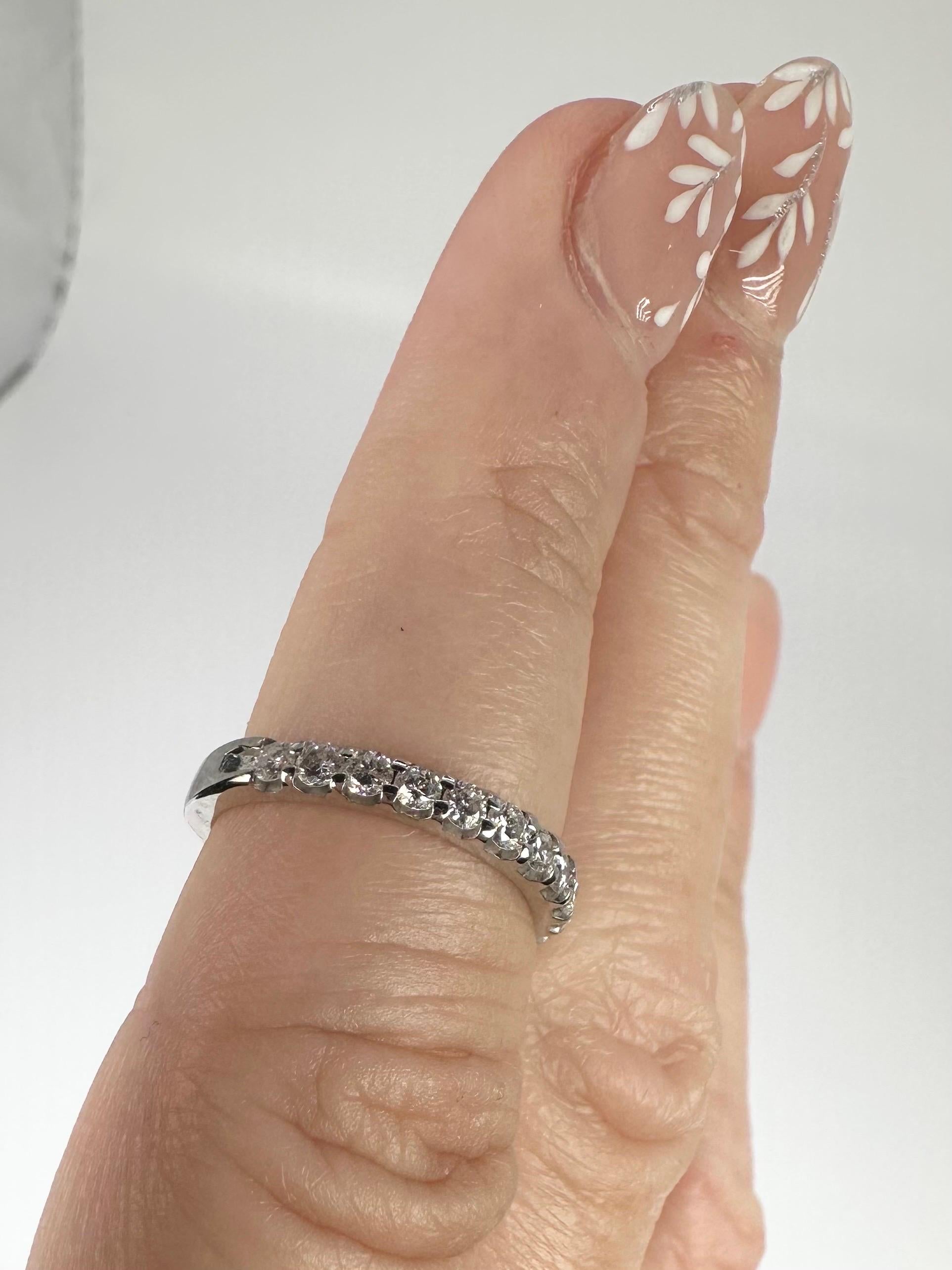 Half Eternity Diamond Ring 14 Karat White Gold Diamond Ring For Sale 2