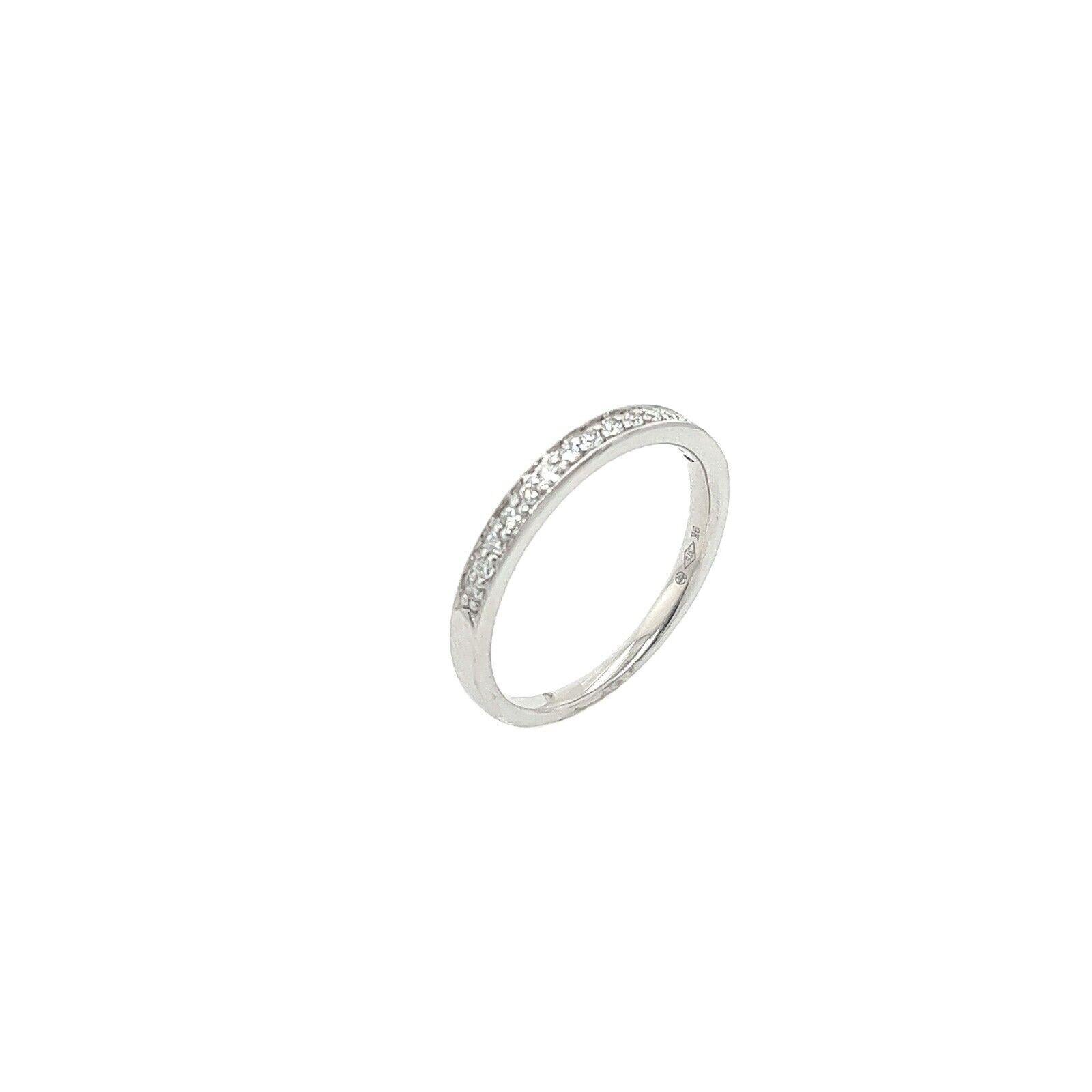 This Diamond half eternity band is set with 0.13ct round brilliant cut Diamonds. This ring is elegant and beautiful for wedding ring, set in 9ct White Gold.

Additional Information:
Total Diamond Weight: 0.13ct 
Diamond Colour: G/H
Diamond Clarity: